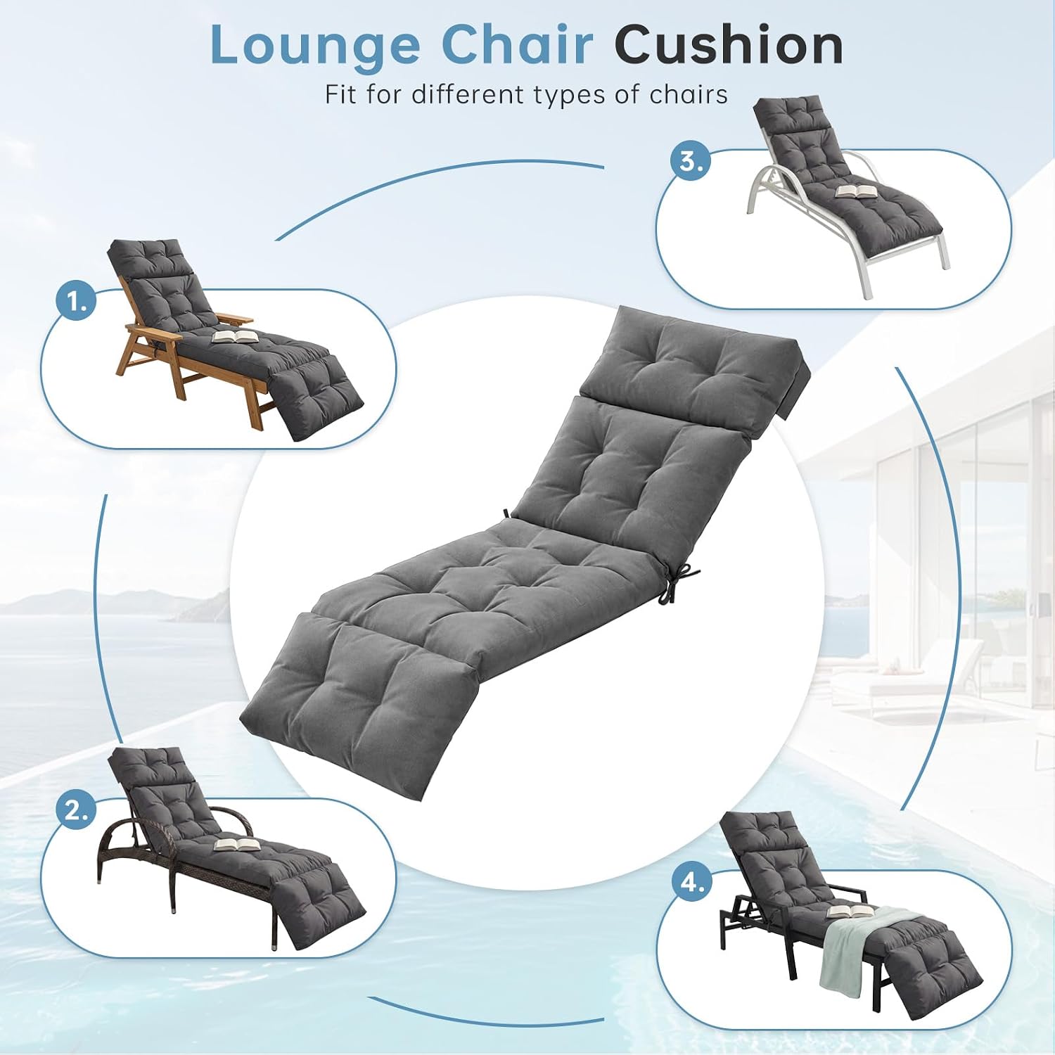 Detalle 2 de Aoxun chaise lounge cushions