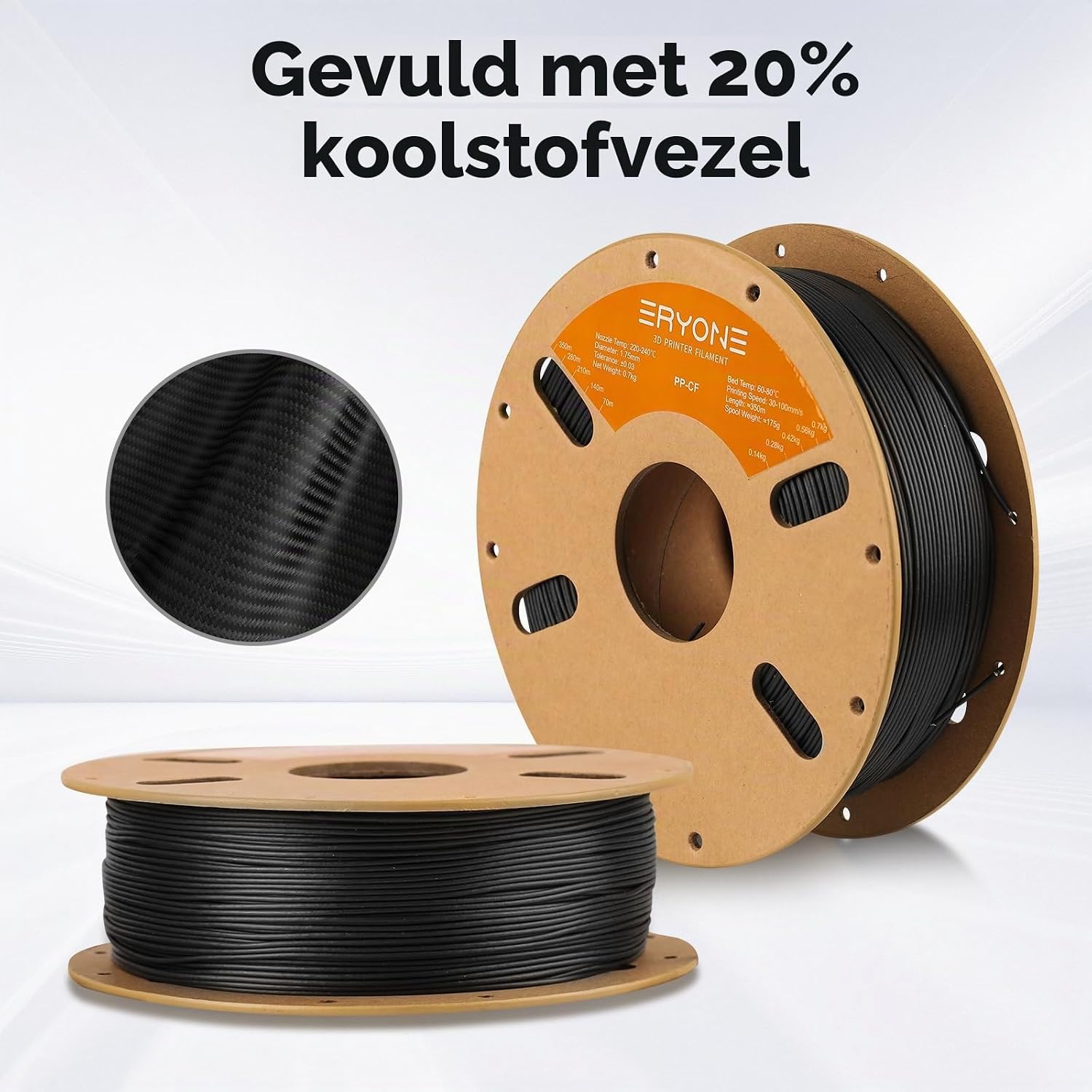 Thumbnail 2 de ERYONE PPcarbonfiber500 PP-carbonvezelfilament 1,75 mm, ±0,03 mm, 700 g