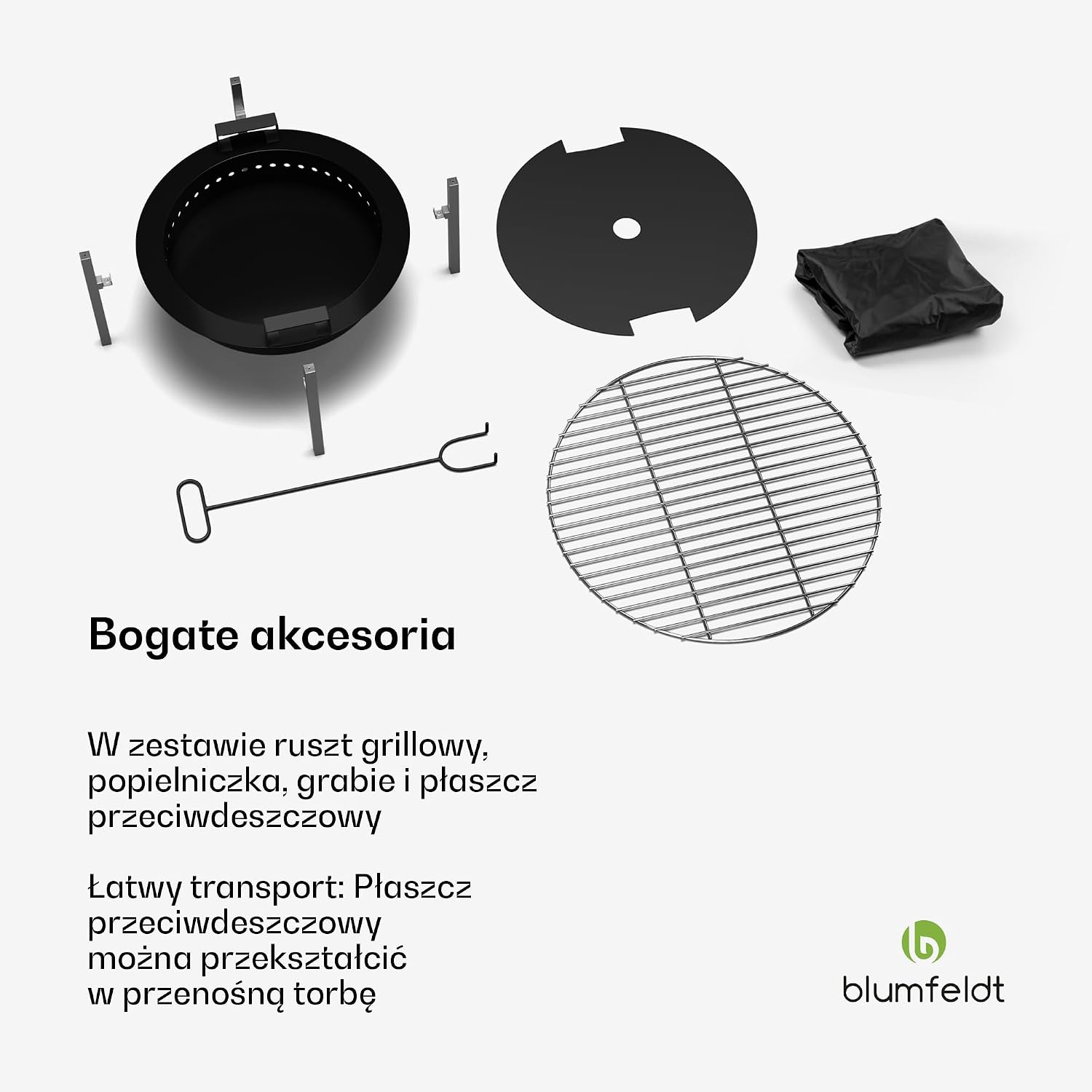 Detalle de blumfeldt Ignite Pure – palenisko ogrodowe z grillem, 2 wysokości