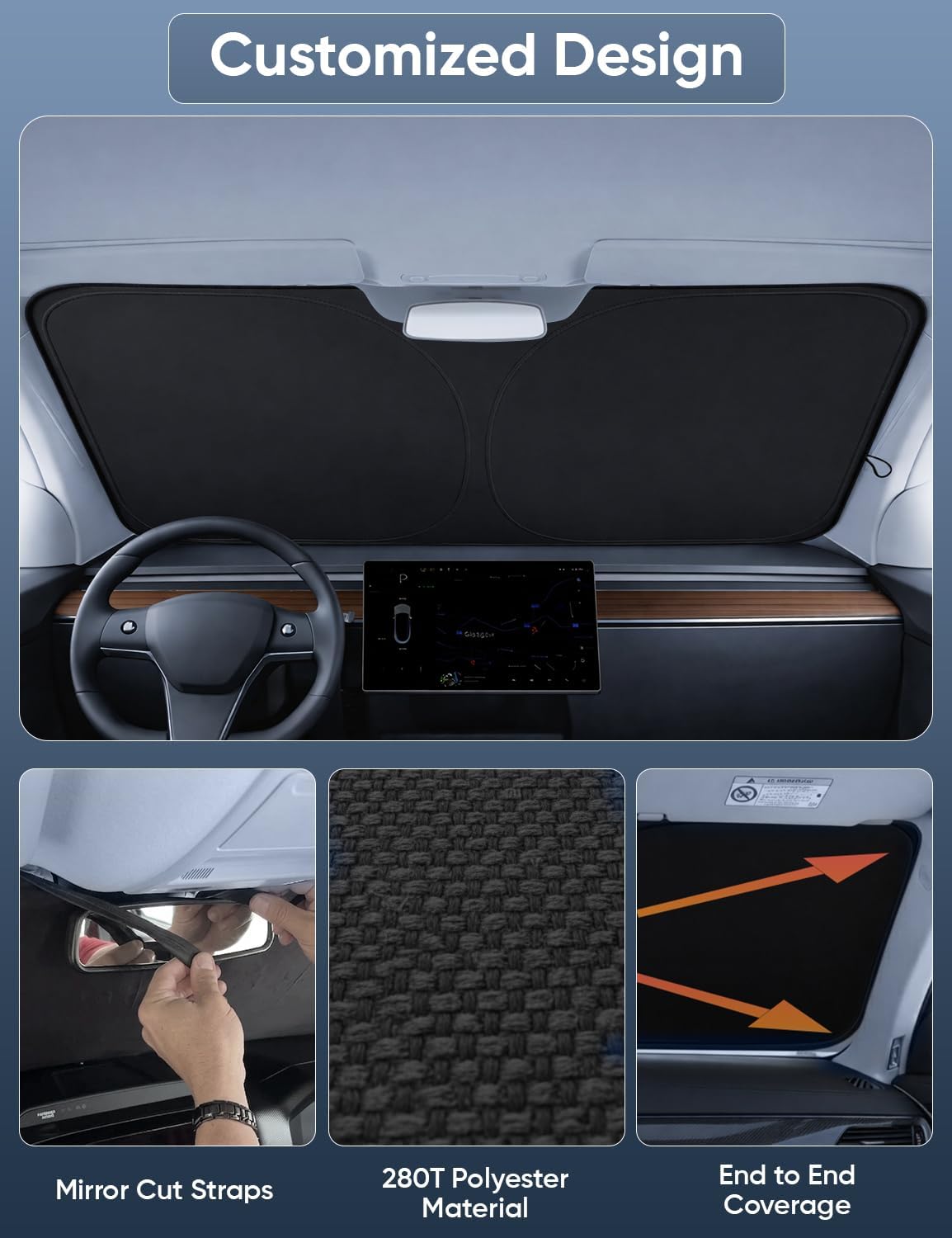 Thumbnail 2 de Autovir Windshield Sun Shade for Toyota Tacoma (2005-2015): Block UV Rays, Reduce Heat, Front Window Protection