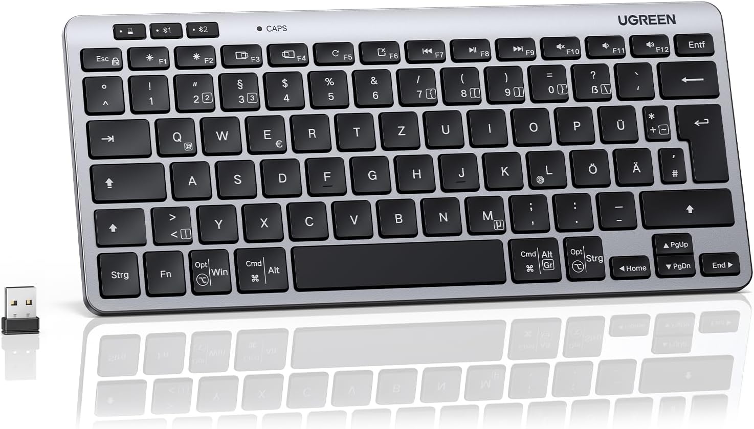 Detalle de UGREEN Bluetooth Tastatur BT5.3+2.4G QWERTZ