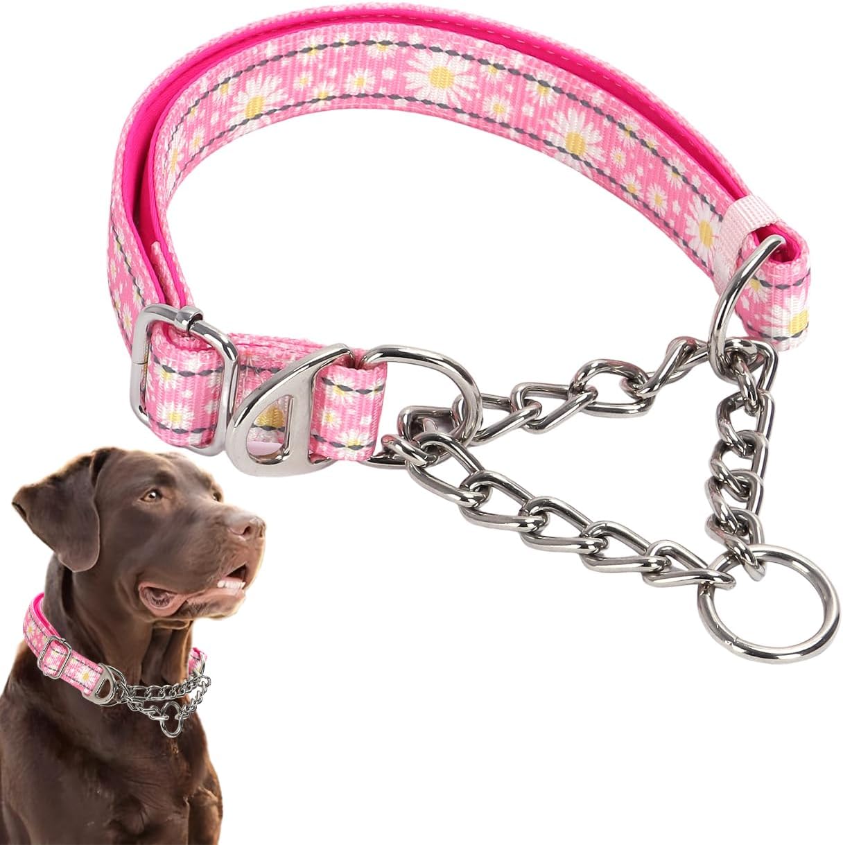 Detalle de Martingale Collar for Dogs: Reflective Nylon, Adjustable Training Collar for Medium to Large Breeds