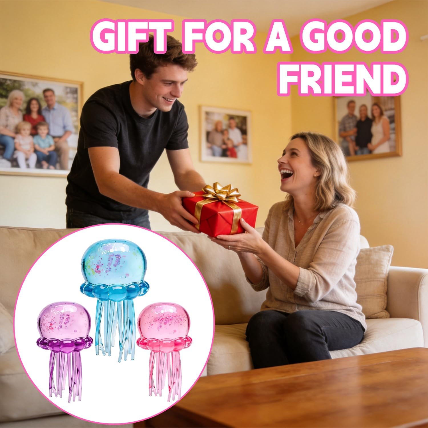 Thumbnail 6 de GZFGUZ Jellyfish Squishy Toy: Purple Jellyfish Design Squeeze Stress Ball