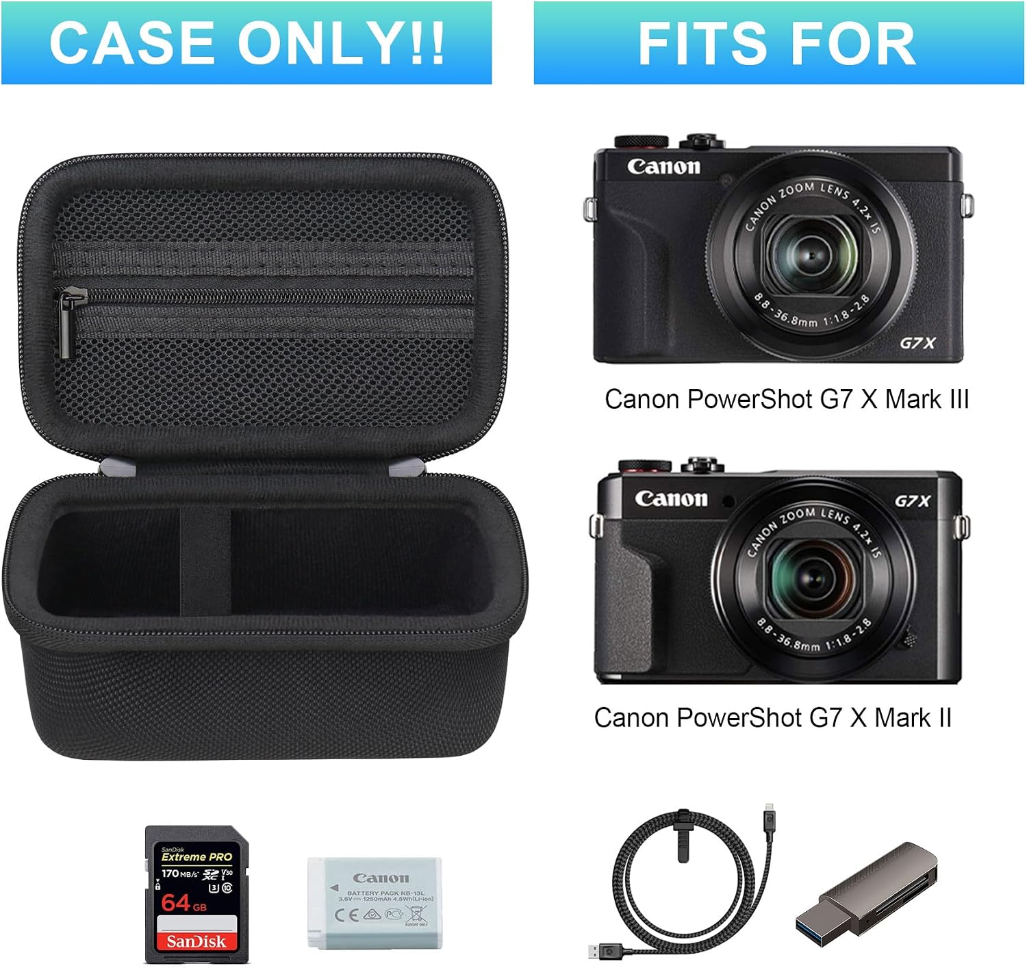 Thumbnail 1 de BOVKE Camera Case for Canon PowerShot G7 X Mark III & G7 X Mark II