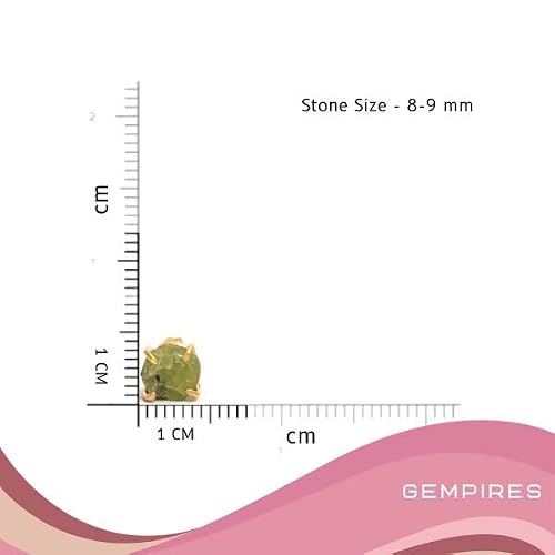 Thumbnail 3 de Gempires Natural Raw Gemstone Stud Earrings for Women, Peridot – Handmade, Hypoallergenic and Lightweight