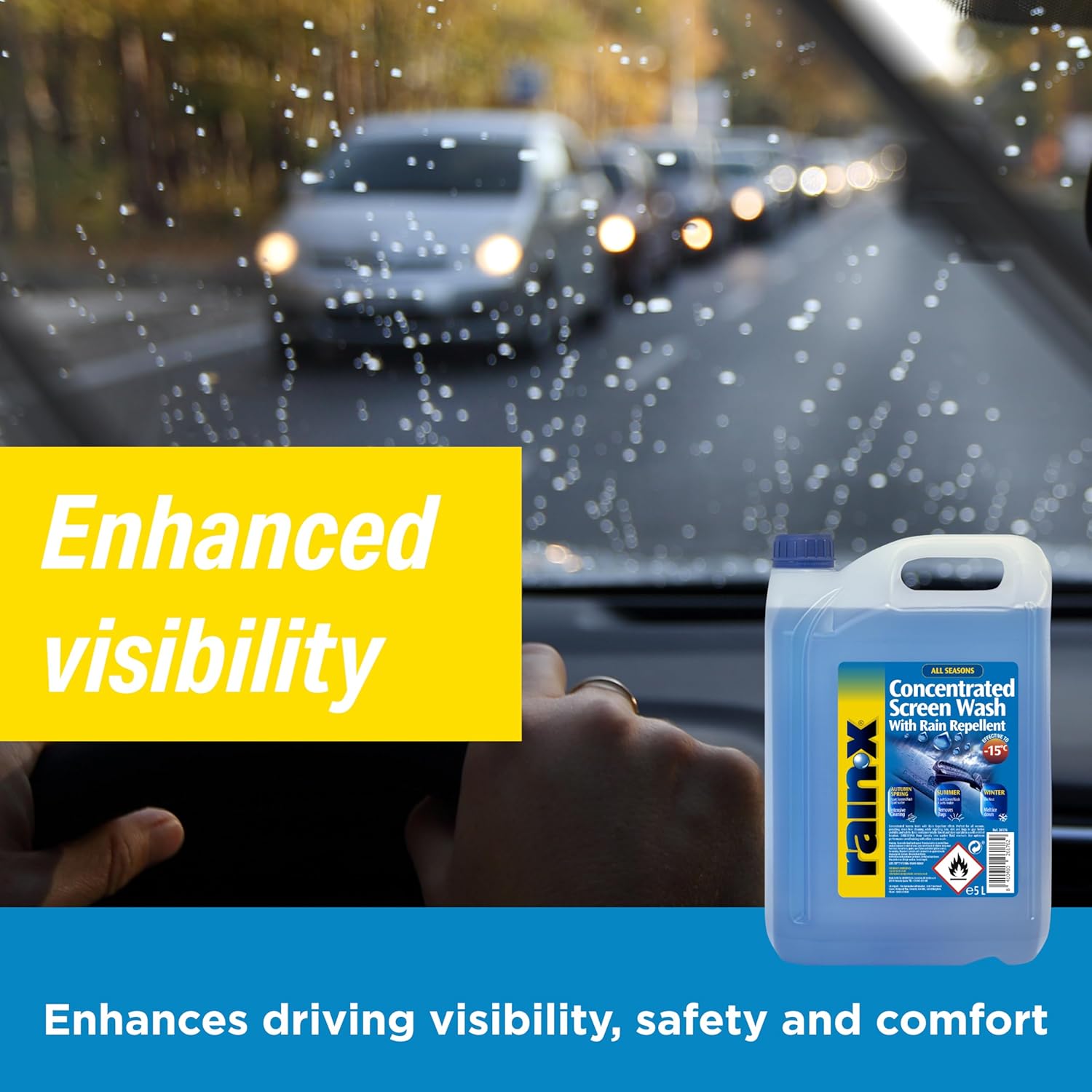 Thumbnail 5 de Rain-X Concentrated Screenwash with Rain Repellent – Superior Visibility & Protection for All Seasons (5L)