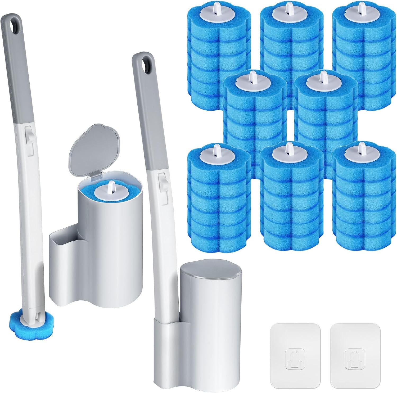 Detalle de ANOMM 5233483 toiletborstelset met 48 navullingen en 2 handgrepen