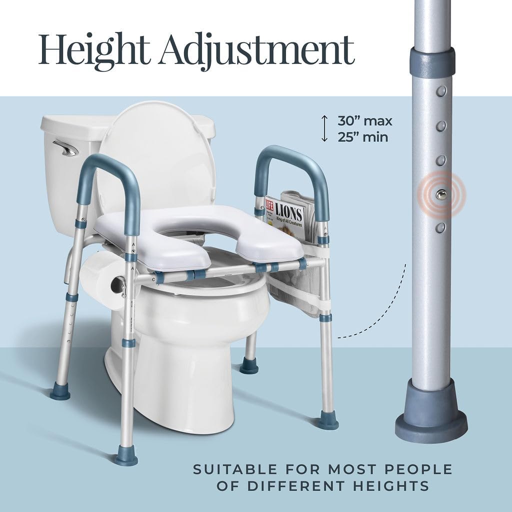 Detalle de Medical king 7146 Toilet Seat Riser, Adjustable Height and Width, 400 lb