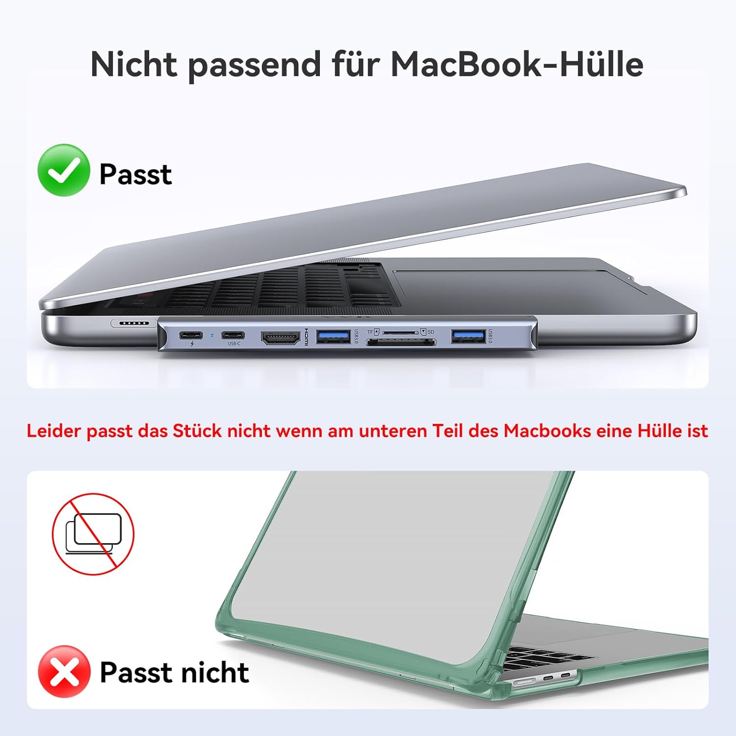 Thumbnail 4 de HODO USB C Hub Adapter 8‑in‑2 für MacBook Pro Air