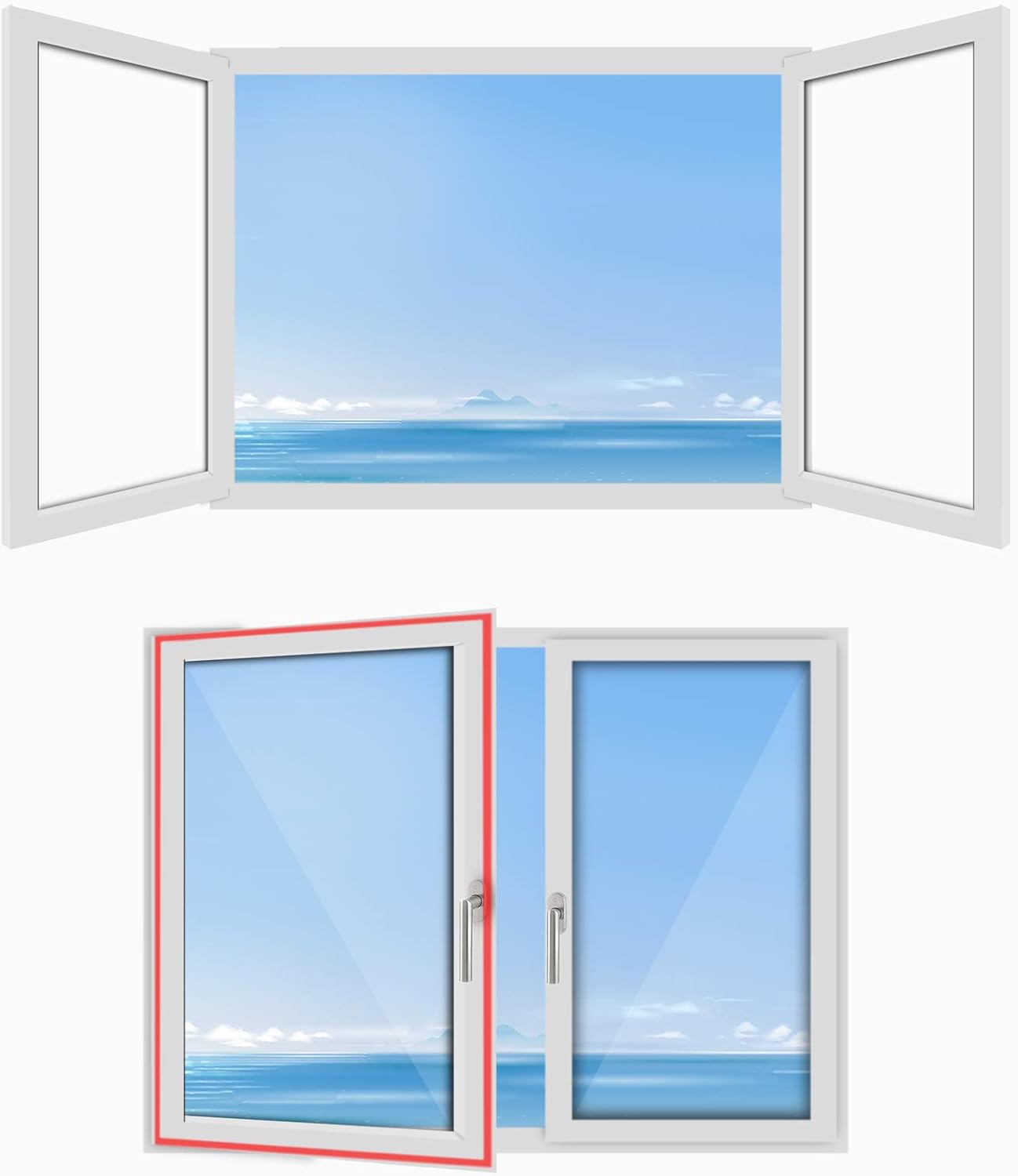 Detalle 2 de HOOMEE Fensterabdichtung für Mobile Klimageräte – 400 cm Umfang, einfache Montage