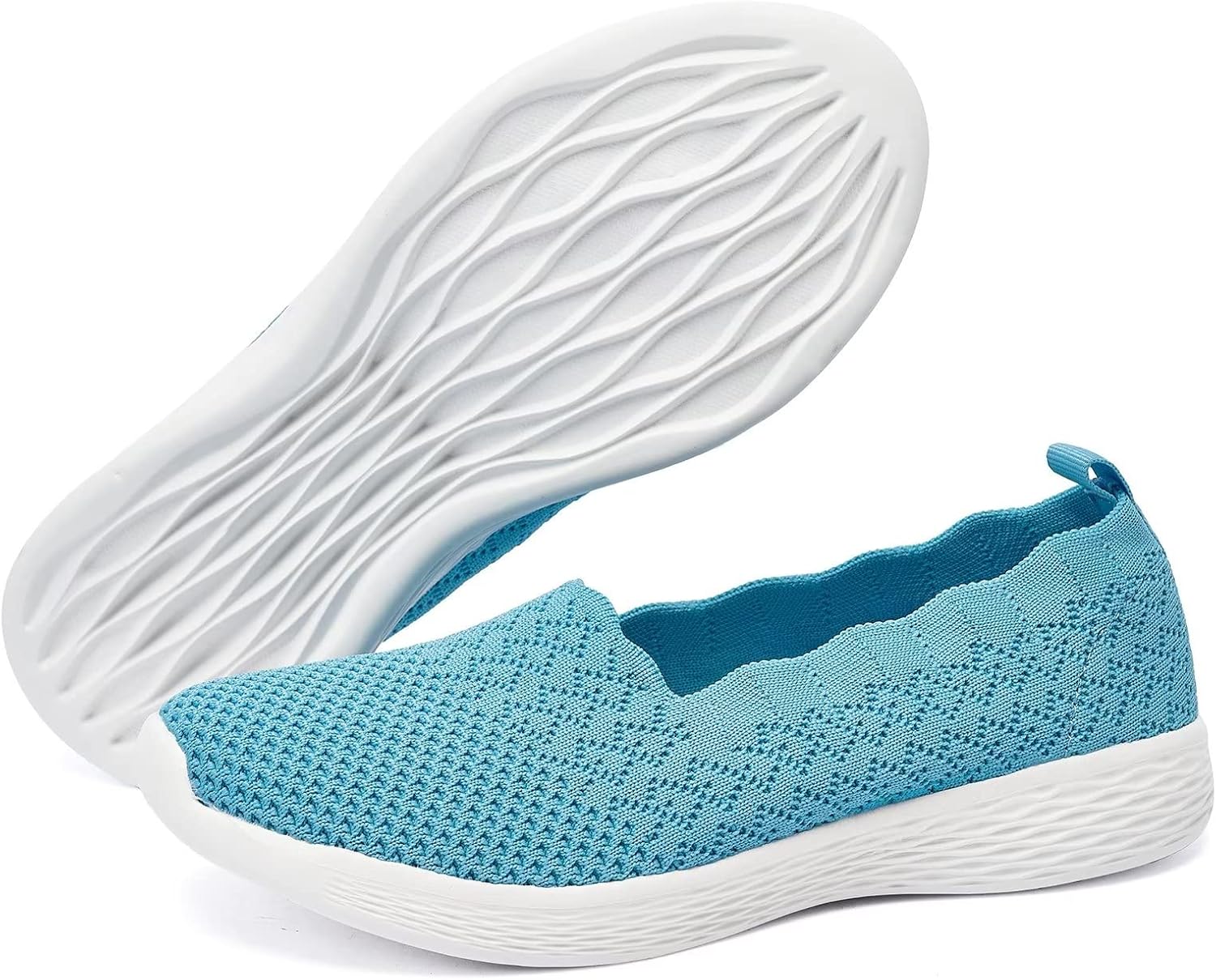 Thumbnail 6 de Puxowe Women's Loafers Slip On Lightweight Knit Shoes – Light Blue (UK 5.5)