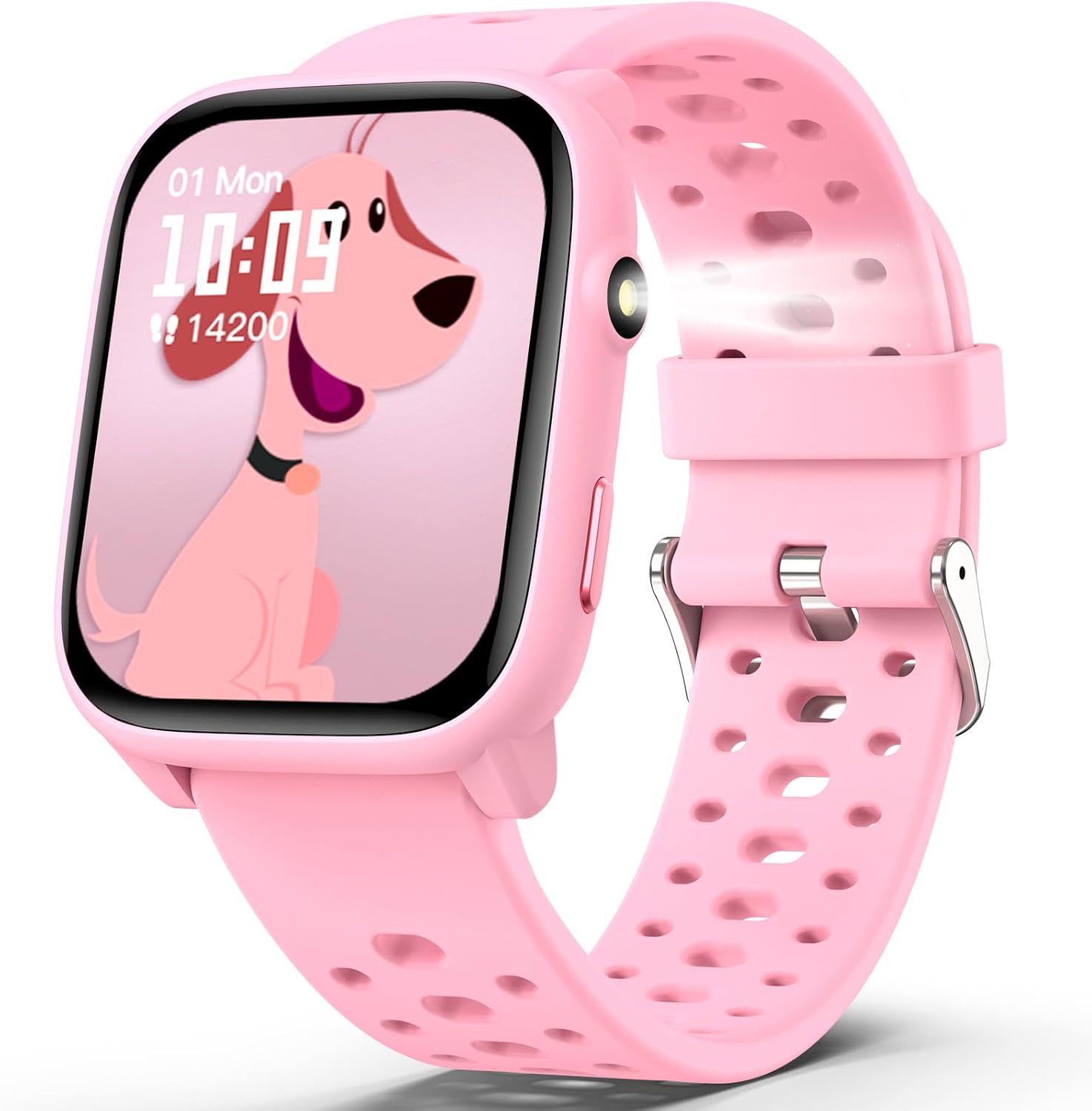Detalle de Mgaolo Kids Smart Watch 1.85" Upgrade – Fitness Tracker with Heart Rate, 100+ Sports Modes & 12 Puzzle Games (Pink)