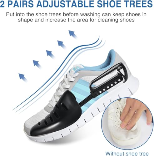Thumbnail 7 de Teletrogy Lot de 2 Sac Lavage Chaussures avec Embauchoir Réglable et Fermeture Éclair Cachée – Blanc