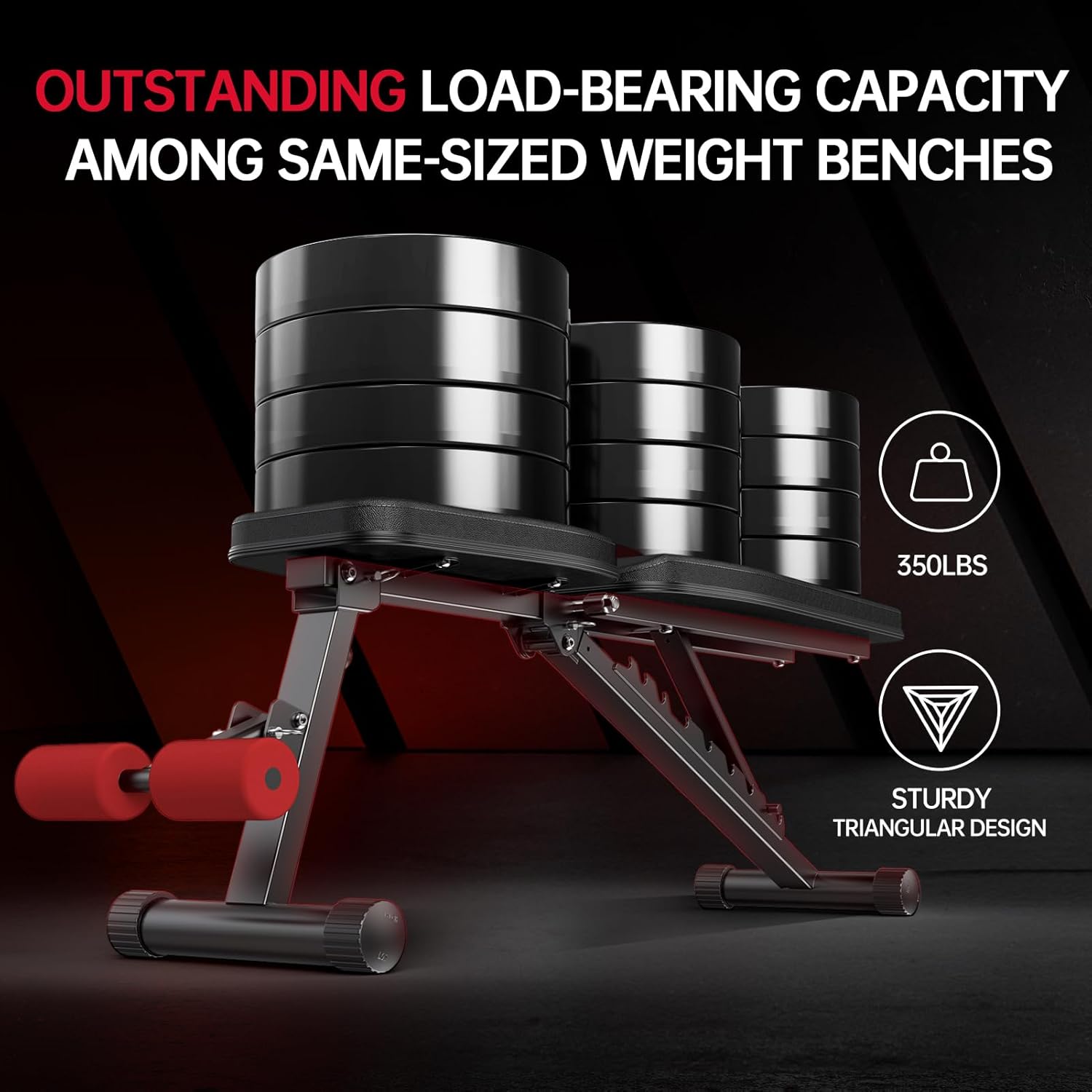 Detalle de PASYOU foldable adjustable weight bench (decline, incline and flat) for gym workouts at home