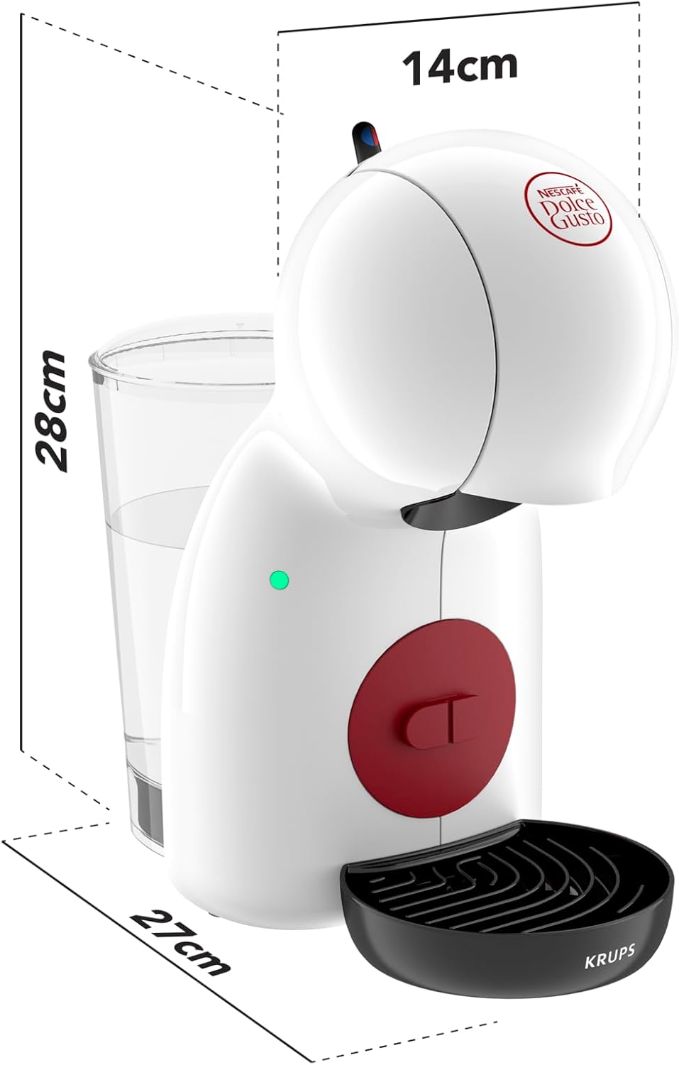 Detalle 2 de Nescafé Dolce Gusto Piccolo XS : Machine à café compacte 15 bars, Blanc/Rouge