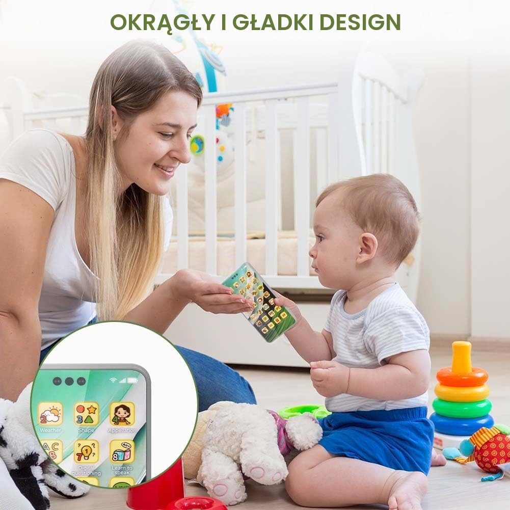 Detalle de Aolso 4293016 – zabawkowy telefon edukacyjny z dźwiękami i diodami LED
