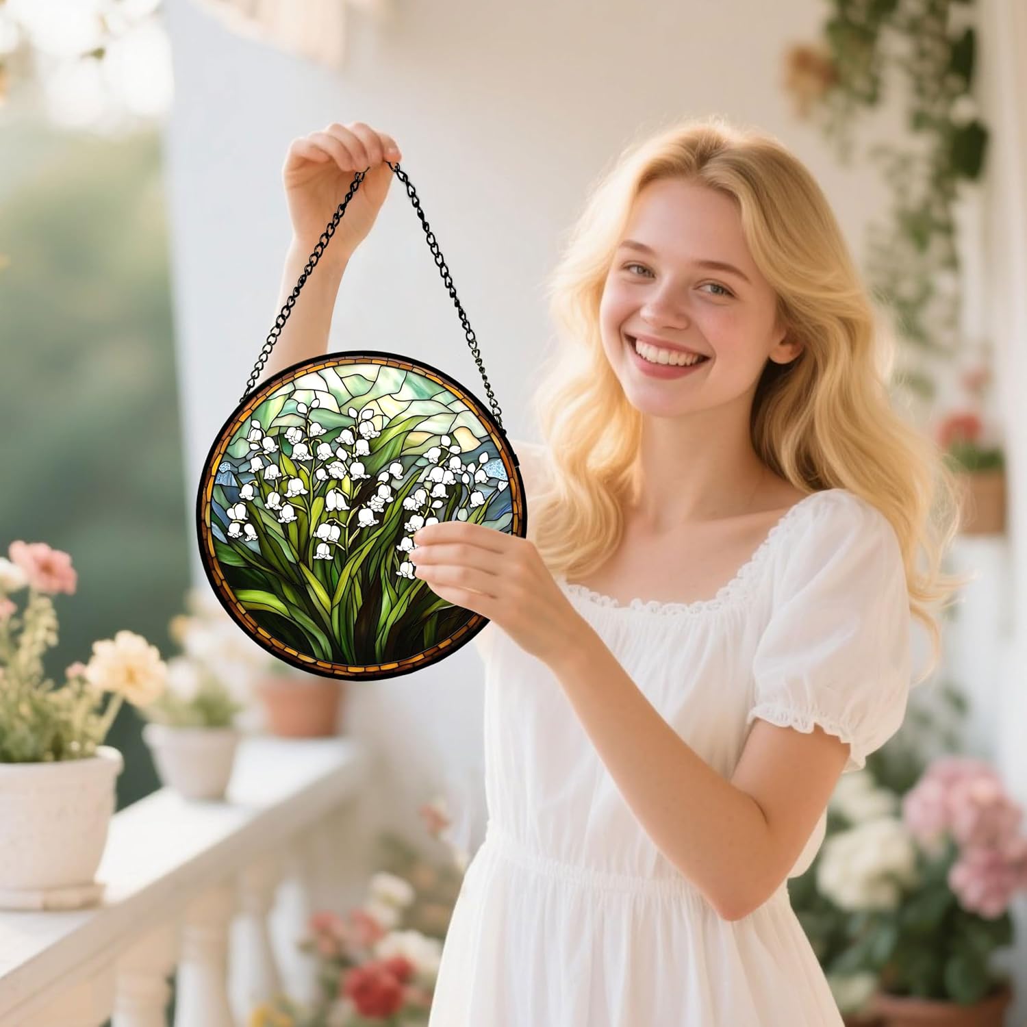 Detalle 2 de Stained Glass Suncatcher, 7.8 in