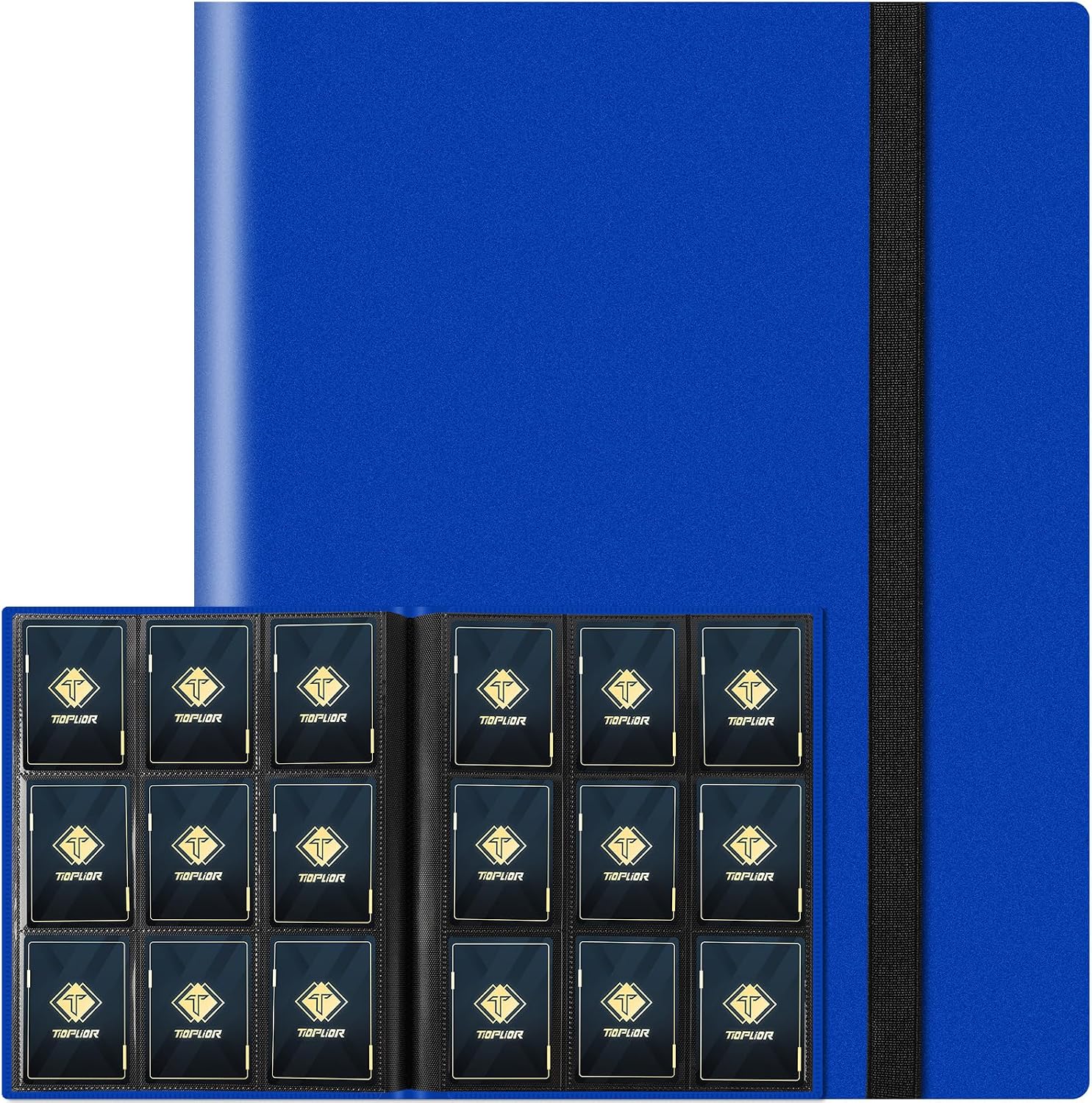 Detalle de 9 Taschen Kartenbinder für Trading Cards – großer Kartenordner mit 360 Kartenkapazität (Marineblau)