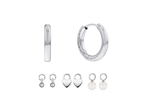 Detalle de Calvin Klein Boucles d'Oreilles Créoles HUGGIE Gift Set en Acier Inoxydable avec Charms