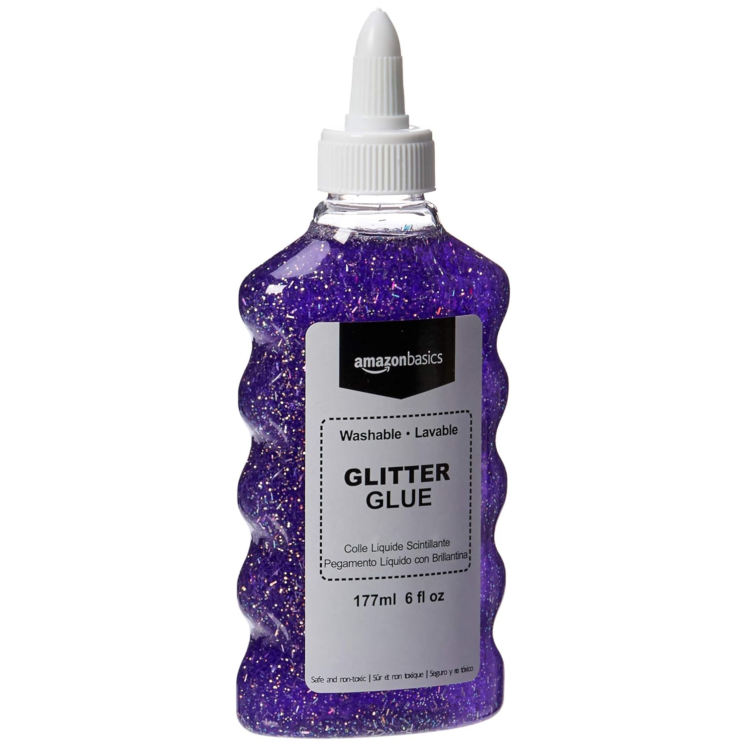 Detalle 2 de Amazon Basics Liquid Washable Glitter Glue (Assorted Colors, 4-Pack, 6 oz Each)