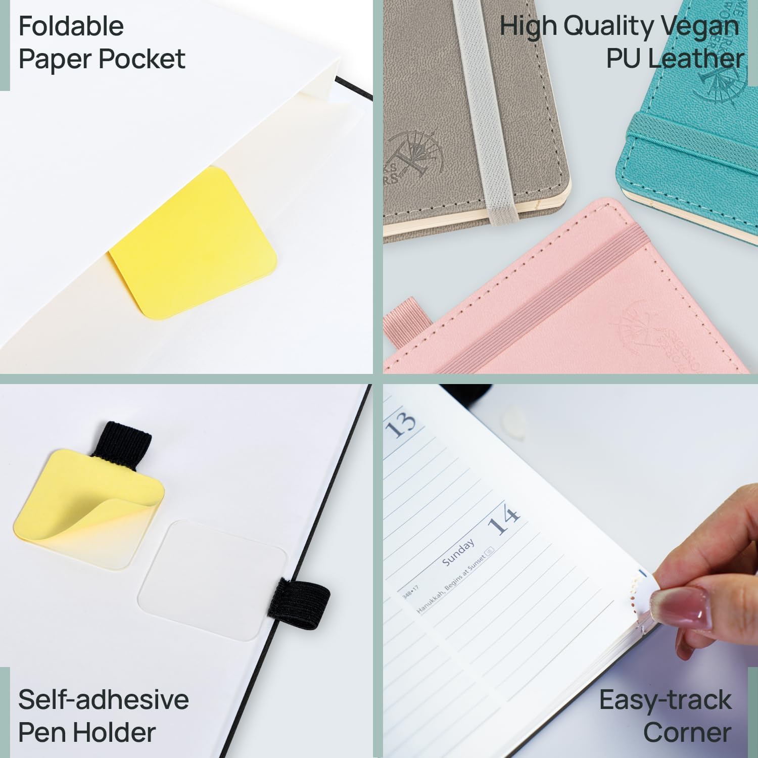 Detalle de PRONOUNCEDly organised: POPRUN Month to View Academic Diary 2026–2027 (Large) in Pink