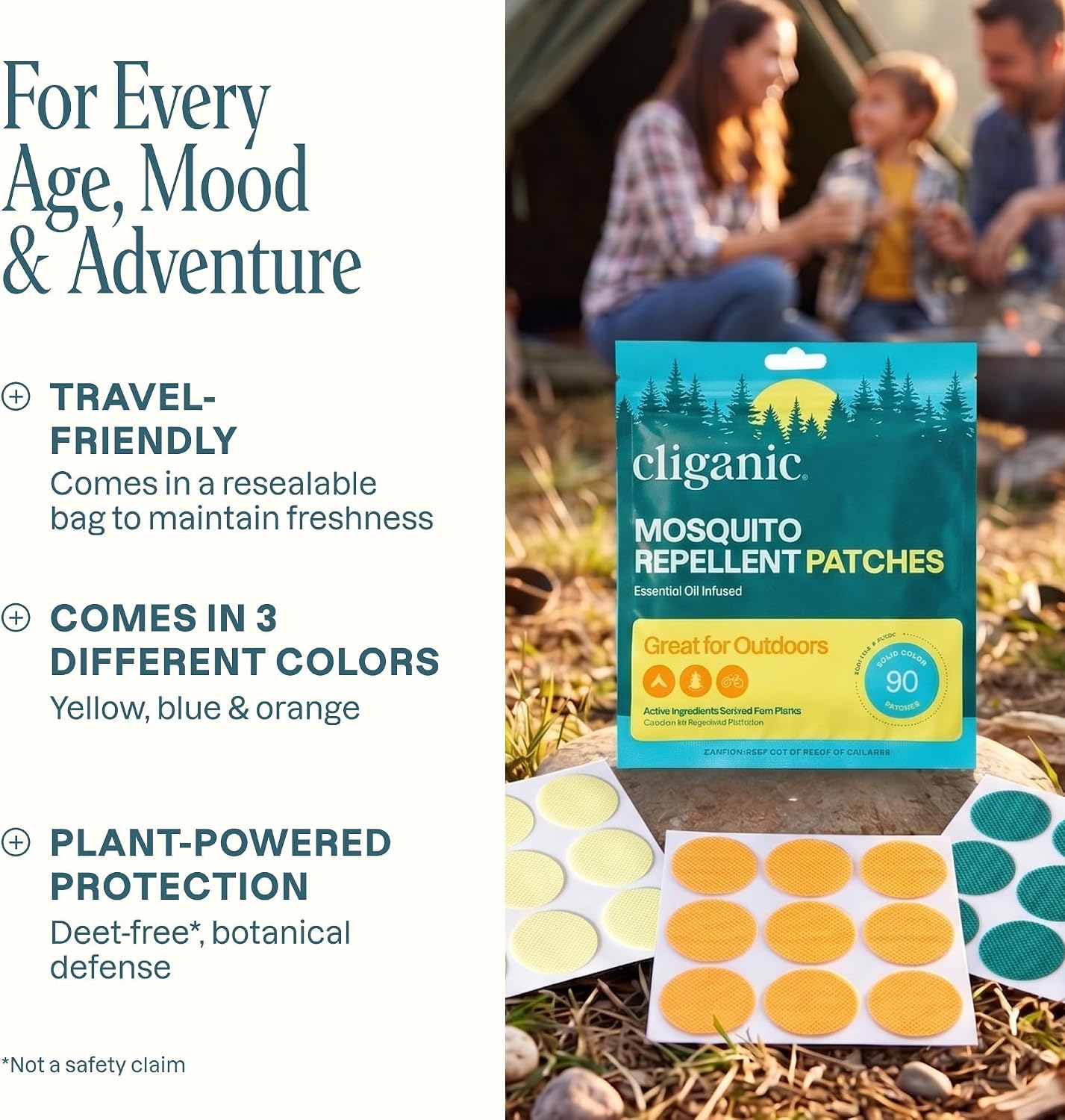 Detalle de Cliganic Mosquito Repellent Stickers 90-Pack