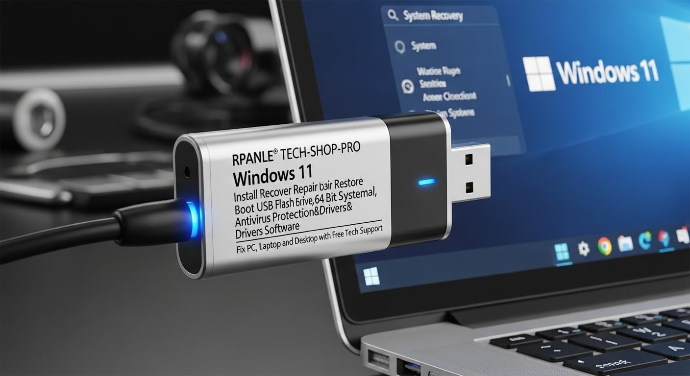 Detalle 2 de Tech-Shop-pro USB Recovery & Windows 11 Pro Install Drive with Key Included