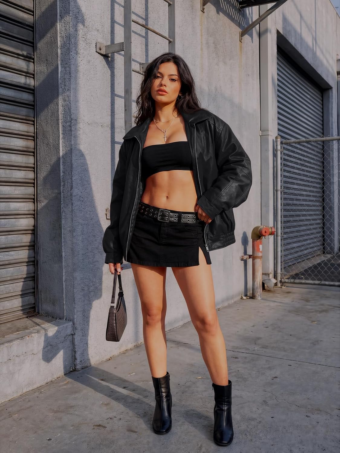Thumbnail 5 de AUTOMET Women's Oversized Faux Leather Jacket