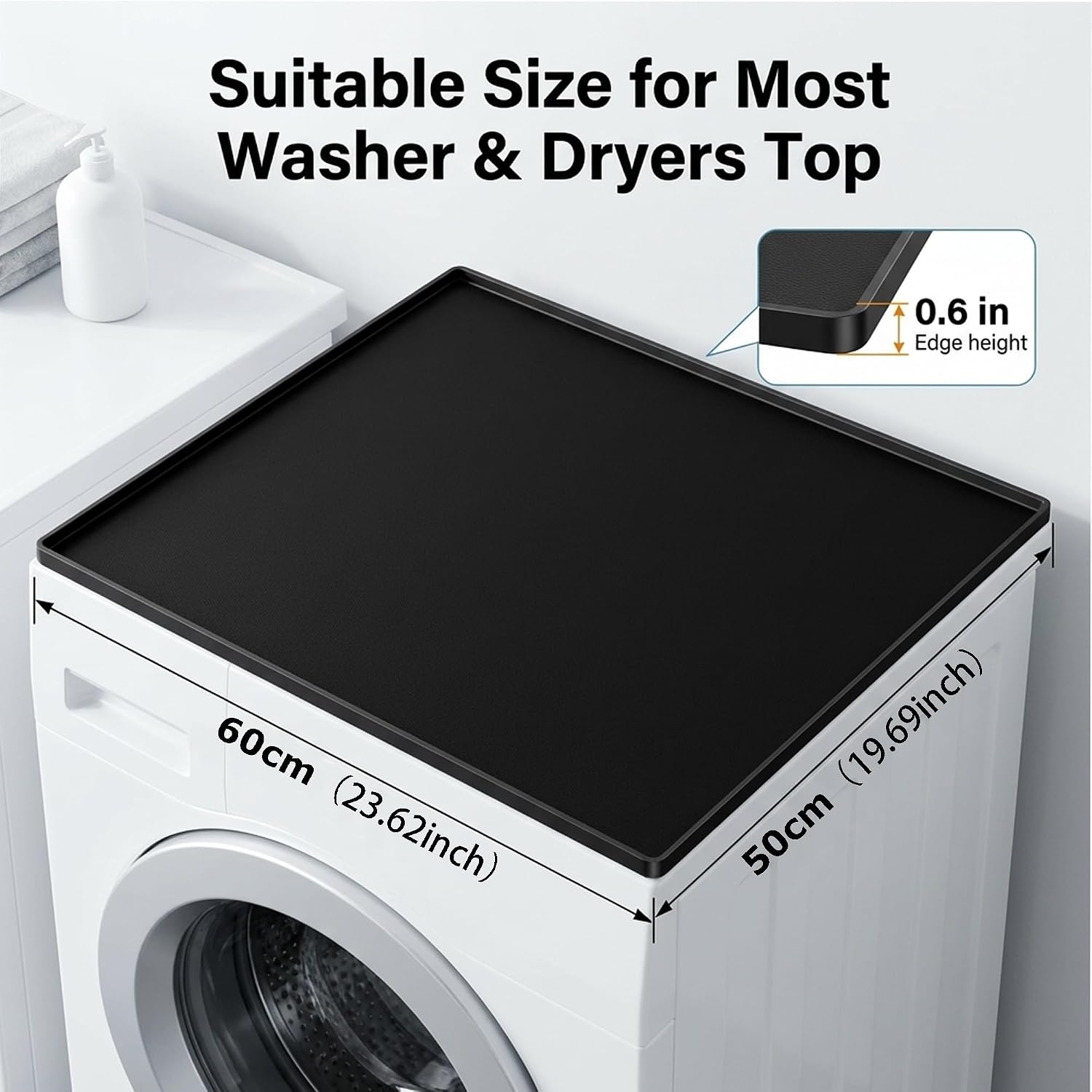 Detalle 2 de GIXSEGIE UHD-5V23X Silicone Washer and Dryer Top Protector Mat, 23.6 x 19.7 in