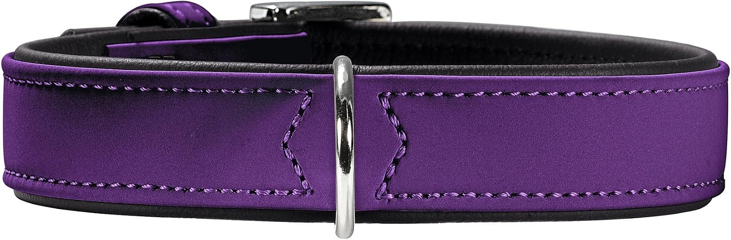 Detalle de HUNTER Softie Hundehalsband – Nubukoptik aus Kunstleder, Made in Germany, Größe 55