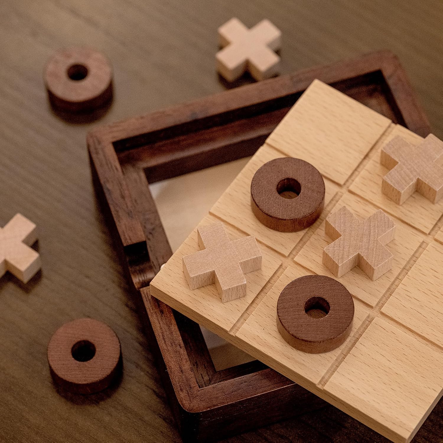 Thumbnail 4 de Lingle 5.5" Wooden Tic Tac Toe game 🎲