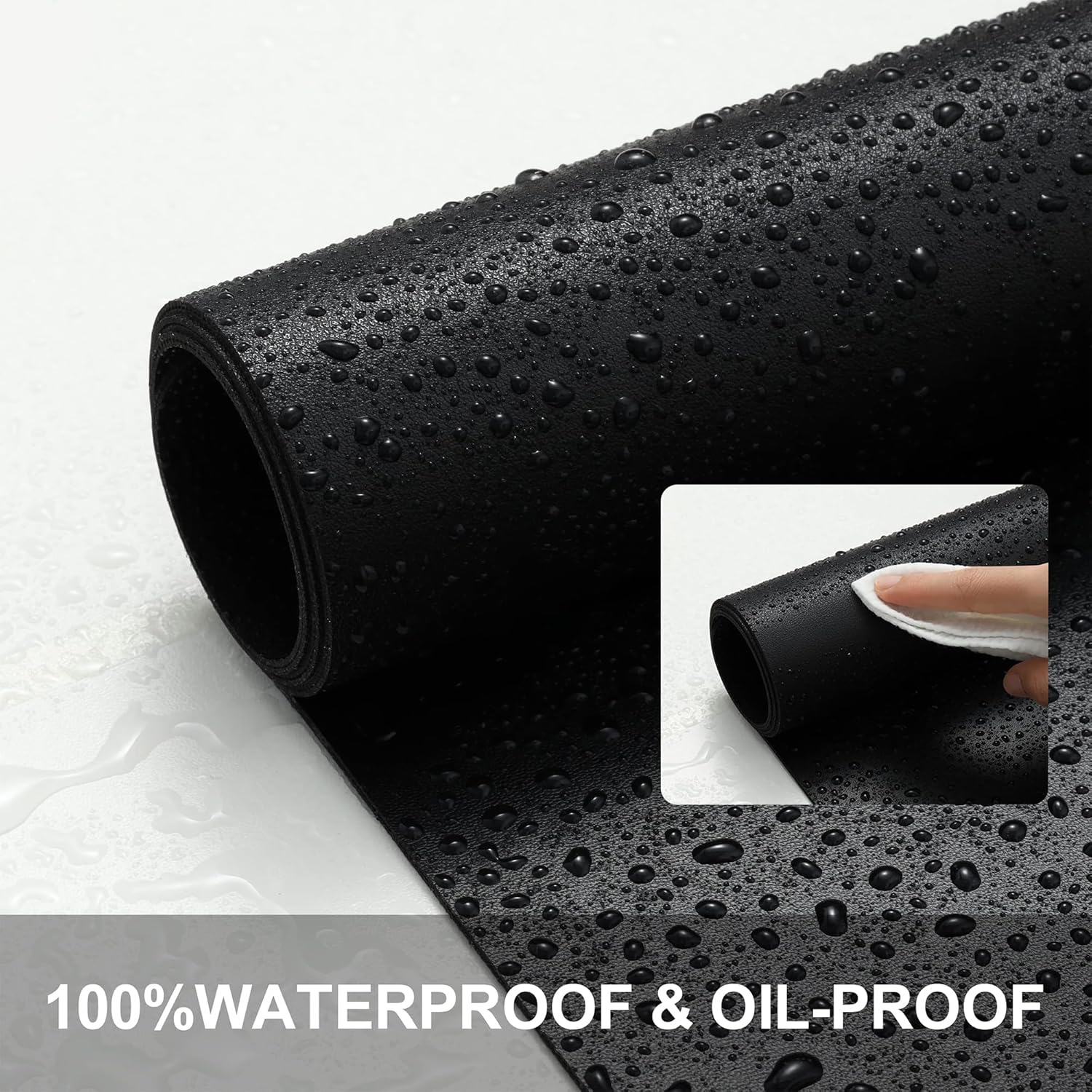 Thumbnail 2 de BUBM desk mat 90 x 43cm PU leather desk blotter – waterproof office desk pad (black)