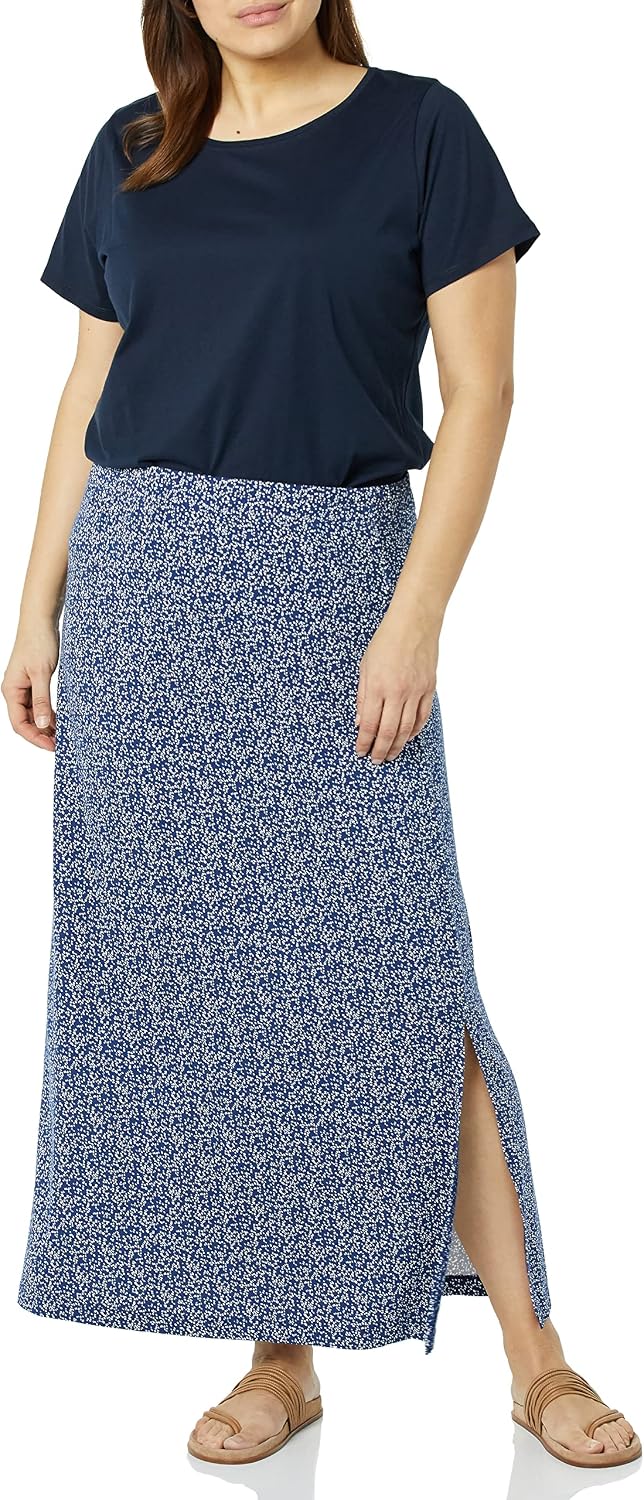 Detalle de Leichter Maxirock aus Strick für Damen – Amazon Essentials Damen Leichter Maxirock Aus Strick