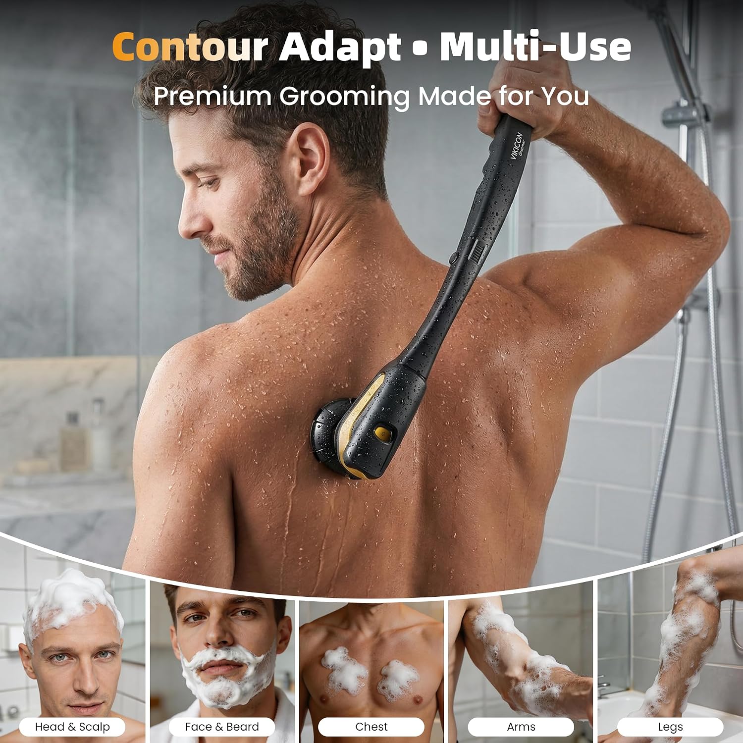Thumbnail 6 de VIKICON Groomer FK-8609 Back Shaver Kit, 6D Head and Foldable Handle