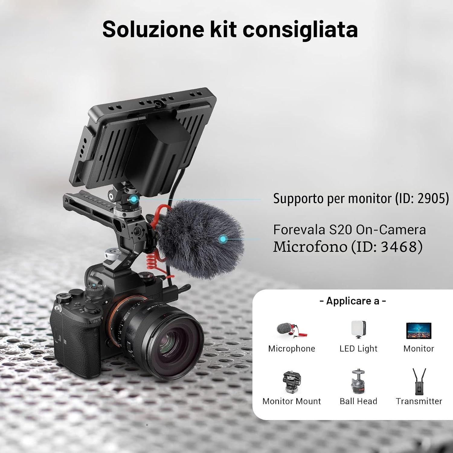 Detalle de SmallRig Cold Shoe Top Handle 3764 (impugnatura leggera con cold shoe) per video rig