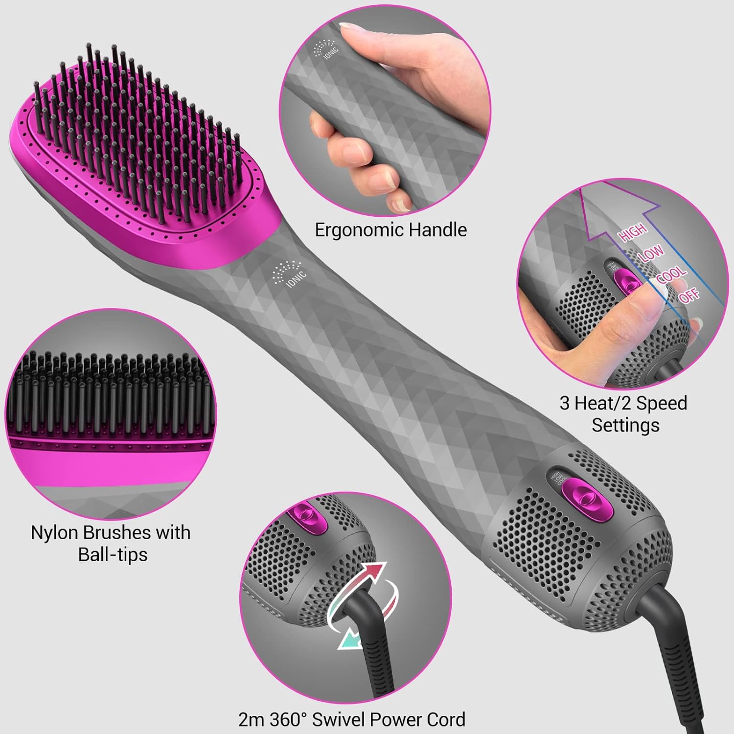 Thumbnail 2 de APOKE 3 in 1 Hair Dryer Brush Professional 1200W – One‑Step Styler for Fast Drying and Smoothing