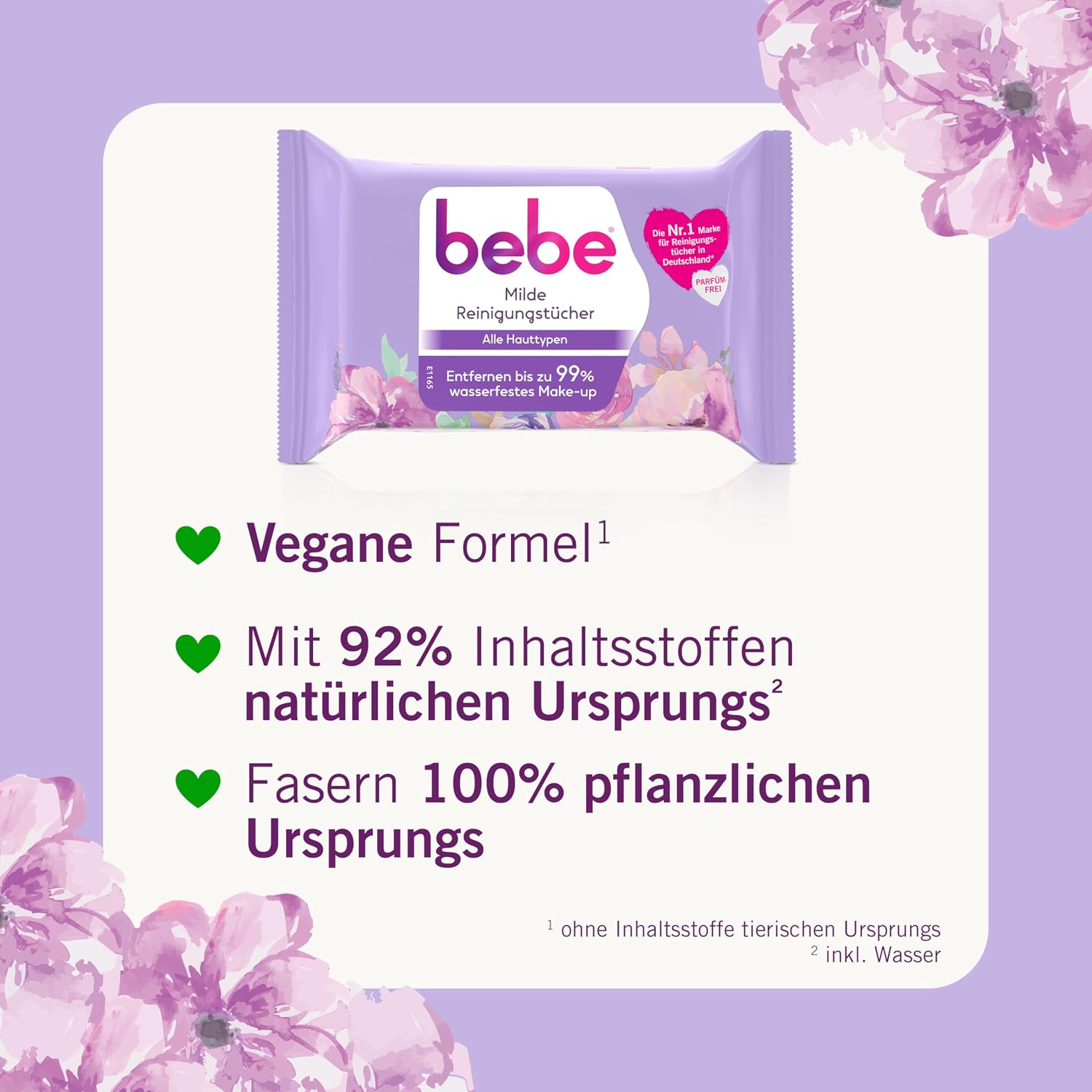 Thumbnail 5 de bebe milde Reinigungstücher (6x25) – Abschminktücher für bis zu 99% wasserfestes Make-up, parfümfrei