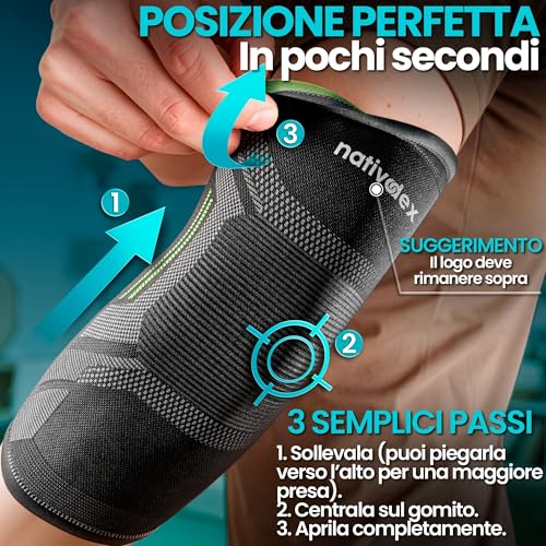 Thumbnail 6 de NativoDex Tutore Epicondilite Gomito – Gomitiera per Tendinite