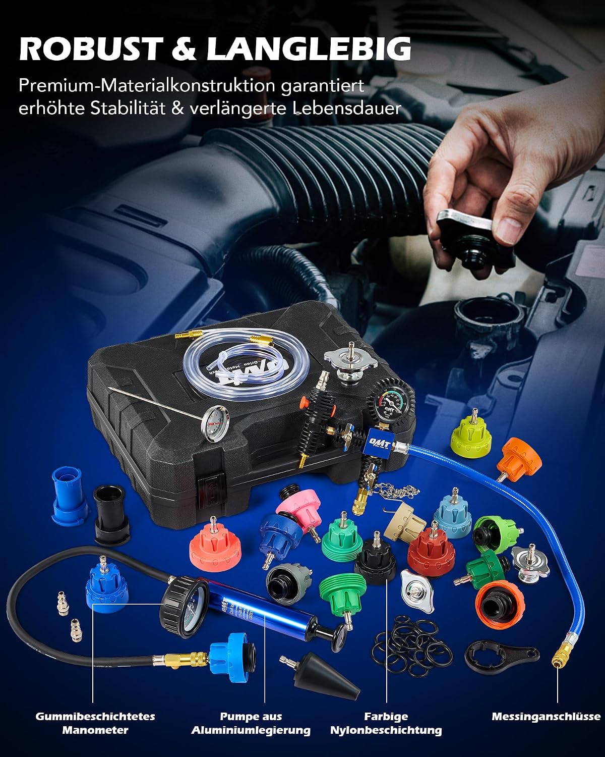 Thumbnail 6 de Orion Motor Tech Kühlsystem Abdrückgerät Set, 31-tlg. Master Kühlmittel-Vakuum Befüllgerät