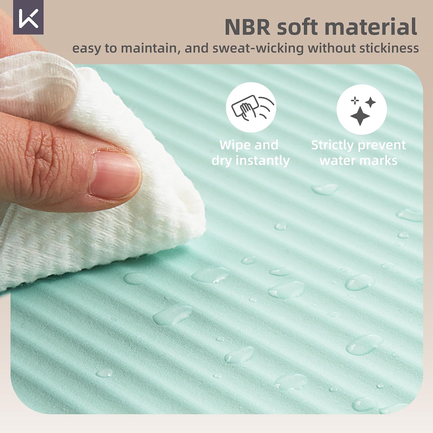 Thumbnail 6 de KEEP ym10-gre-21564843 NBR Yoga Mat, 10mm Cushioning, 72 x 32 in