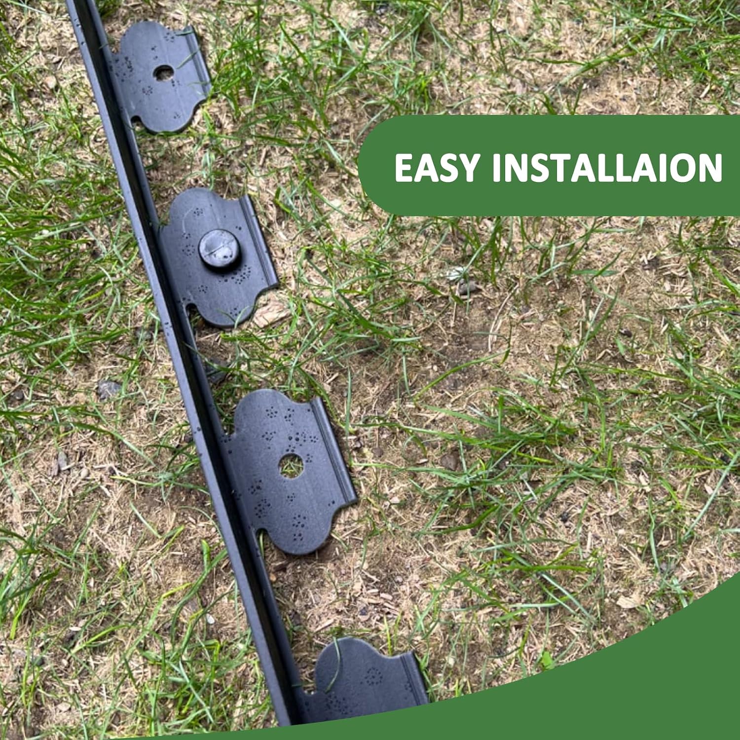Detalle 1 de 12-Meters No-Dig Garden Edging Border with 40 Ground Stakes – 5cm Tall