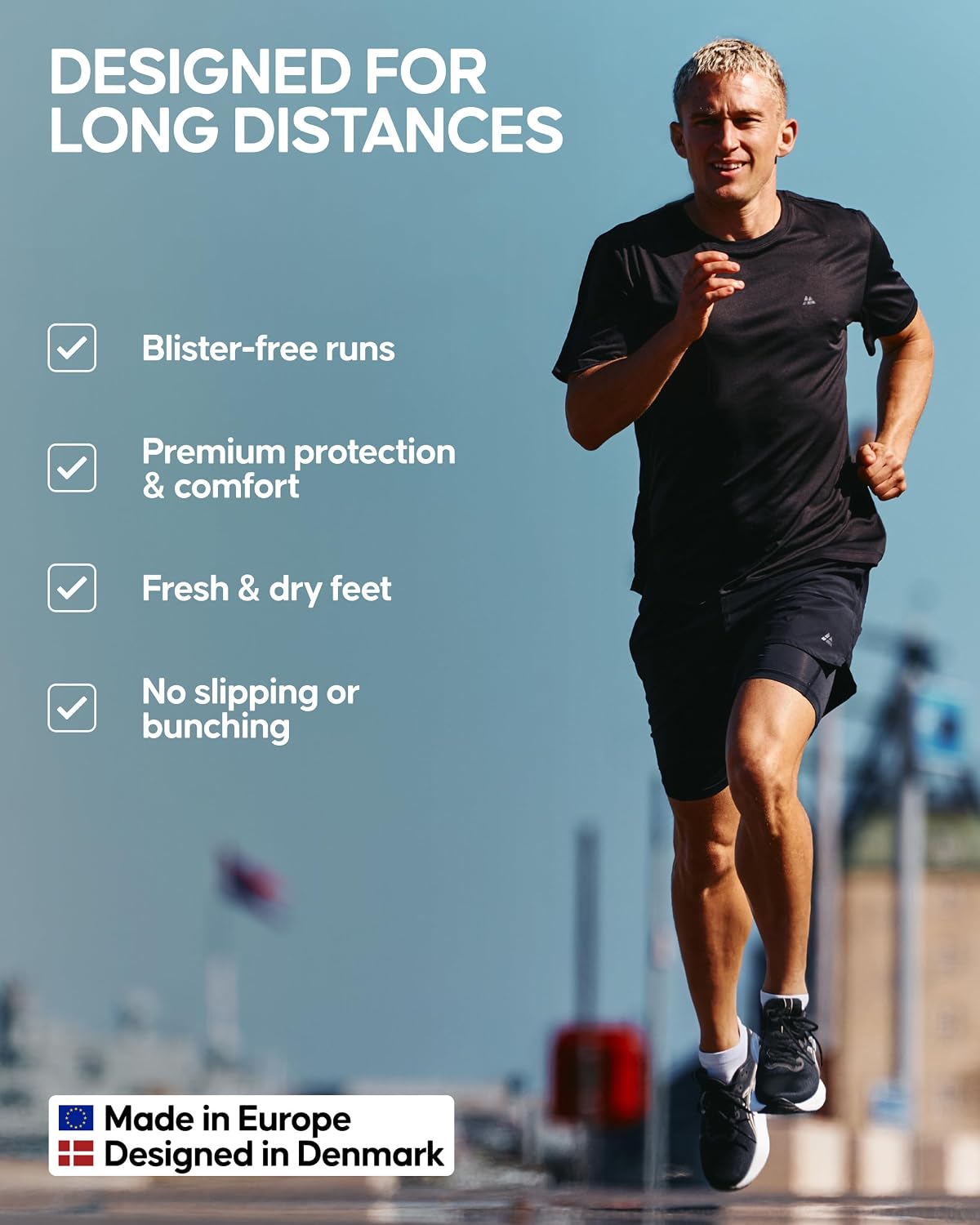 Detalle de DANISH ENDURANCE Cushioned Ankle Running Socks for Long Distances – 3 Pack