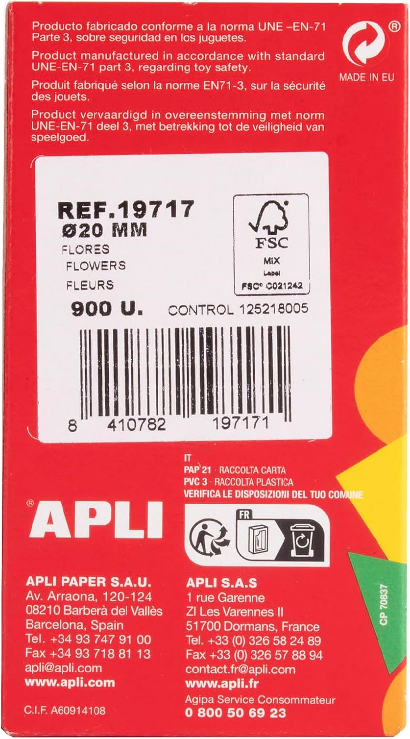 Thumbnail 1 de APLI Kids 19717 – Rouleau de gommettes fleurs sauvages, 900 stickers autocollants 20 mm