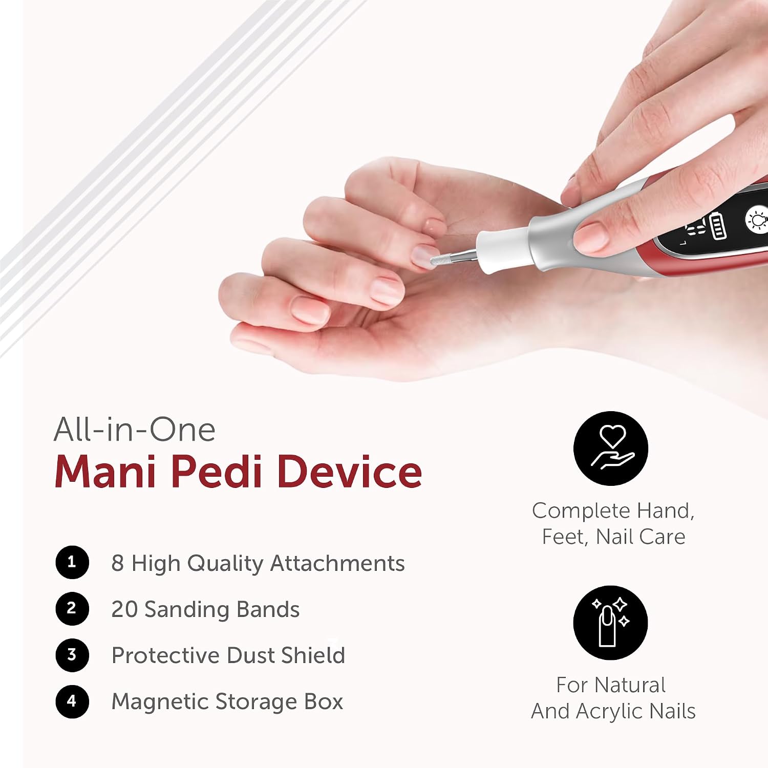Thumbnail 6 de UTILYZE PediLux Pro (Cordless) Nail Drill Kit with 10 Speeds and LED Display