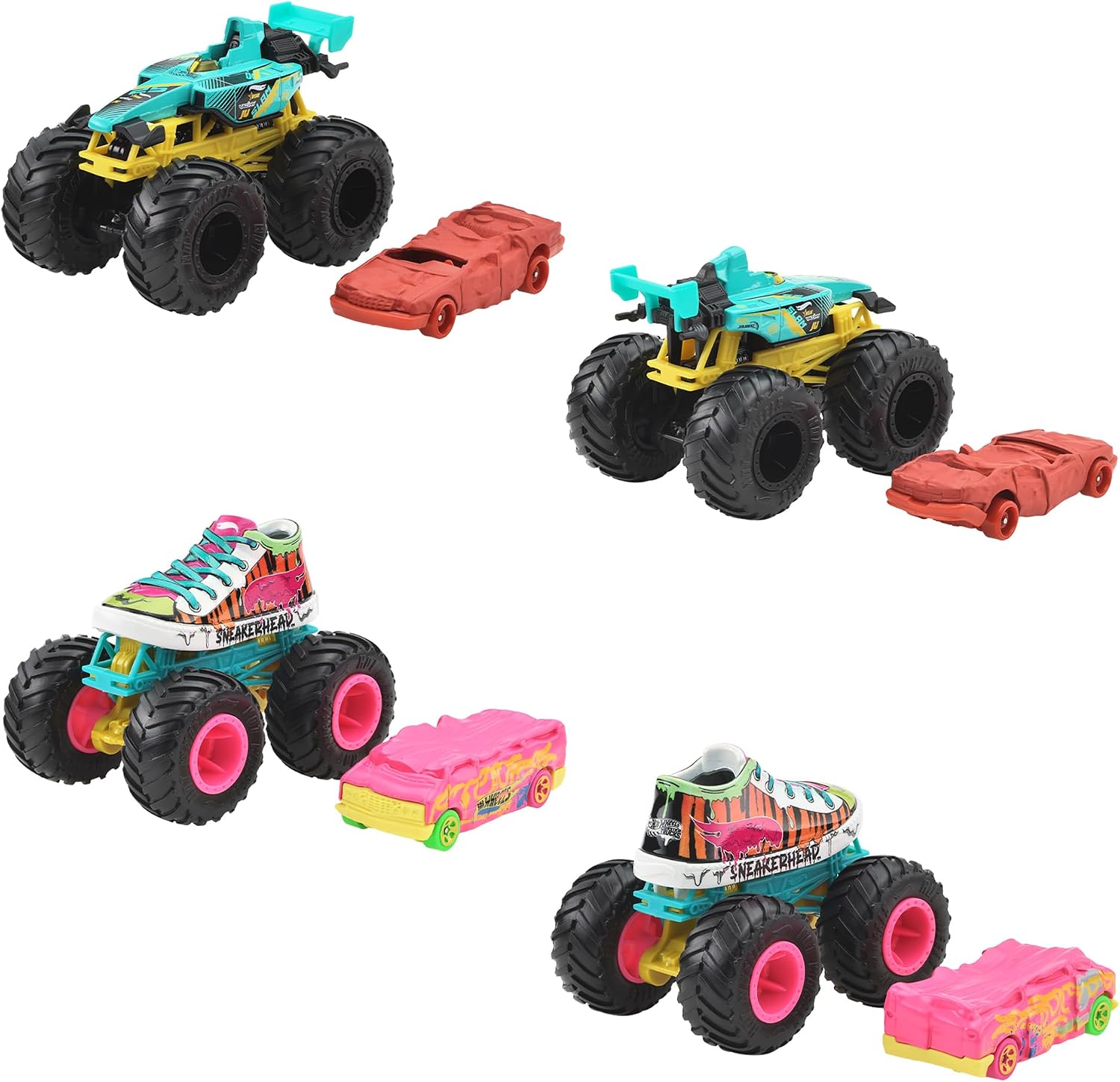 Thumbnail 2 de Hot Wheels GRH81-986T モンスタートラック＆ダイキャストカー 1/64・8セット全16台