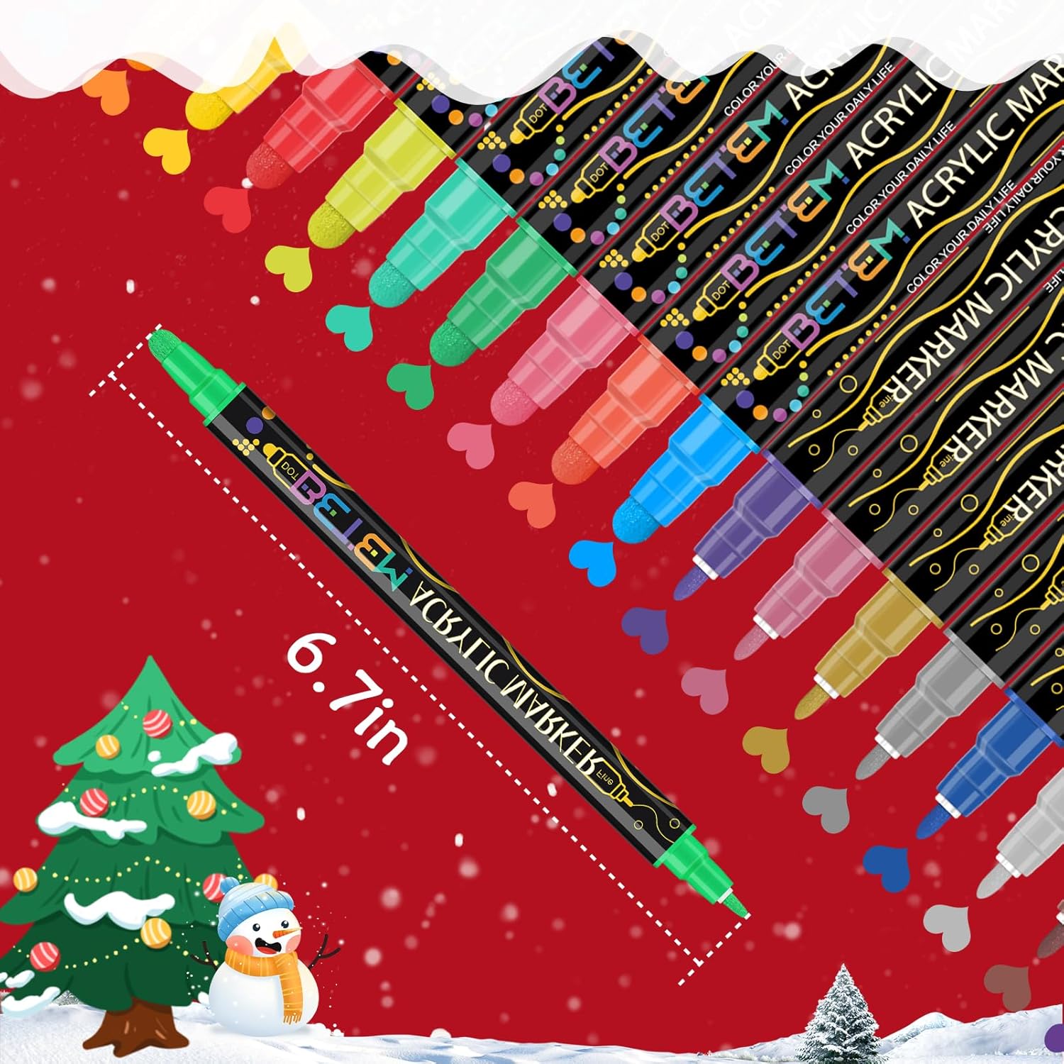 Thumbnail 6 de Betem Acrylic Paint Markers Pens (Dual Tip) – 120 dual-tip colours for wood, fabric, canvas and more