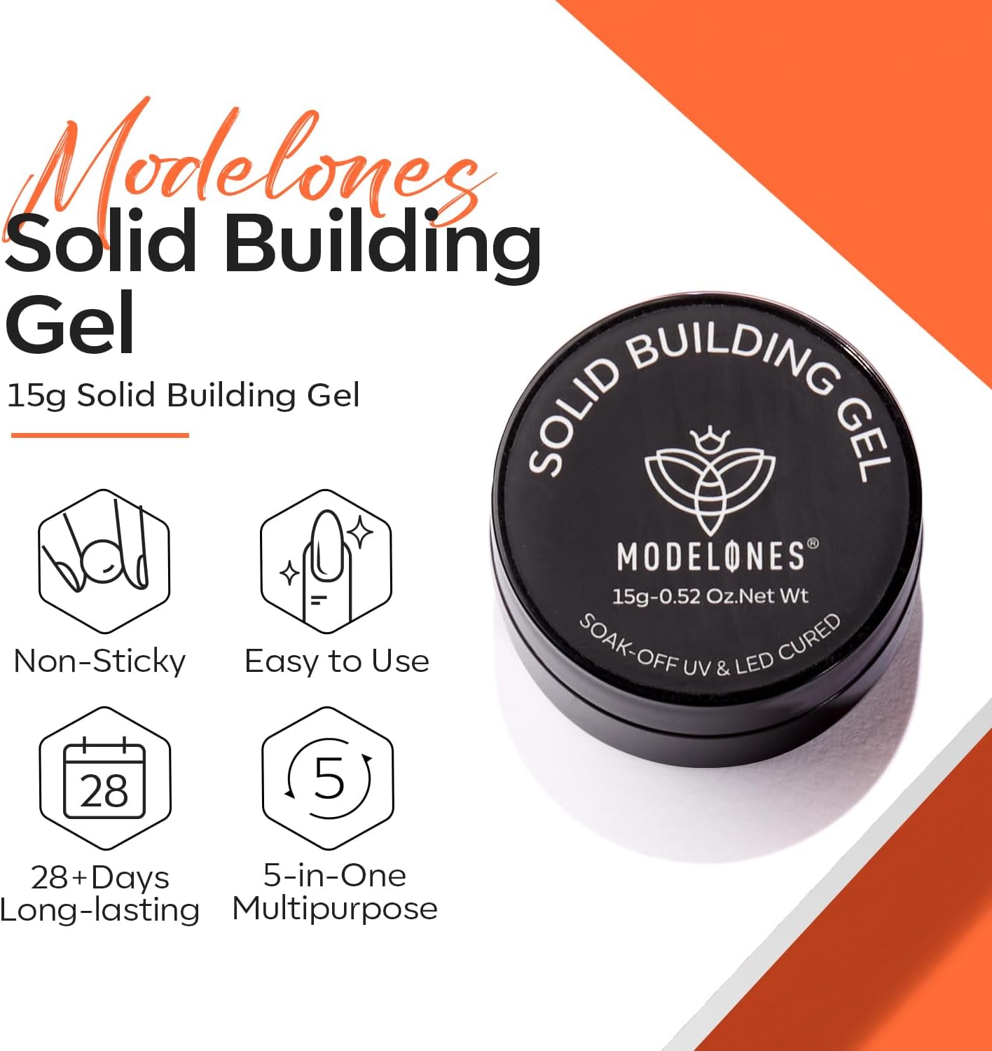 Detalle de modelones 3D Nail Art Gel, vaste UV-gel voor sculptuur en nagelverlenging, 15 g