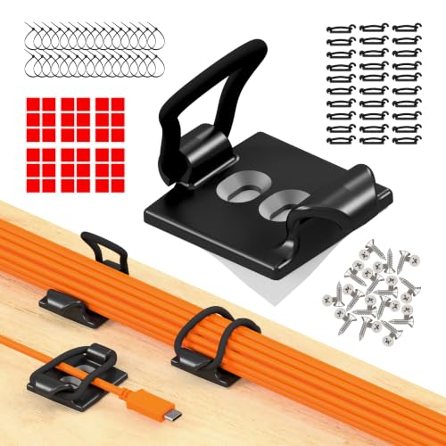Imagen de CableGenie 30-Stück verstellbare, selbstklebende Kabelclips – Kabelmanagement aus UK, Schwarz en OfertitasTOP