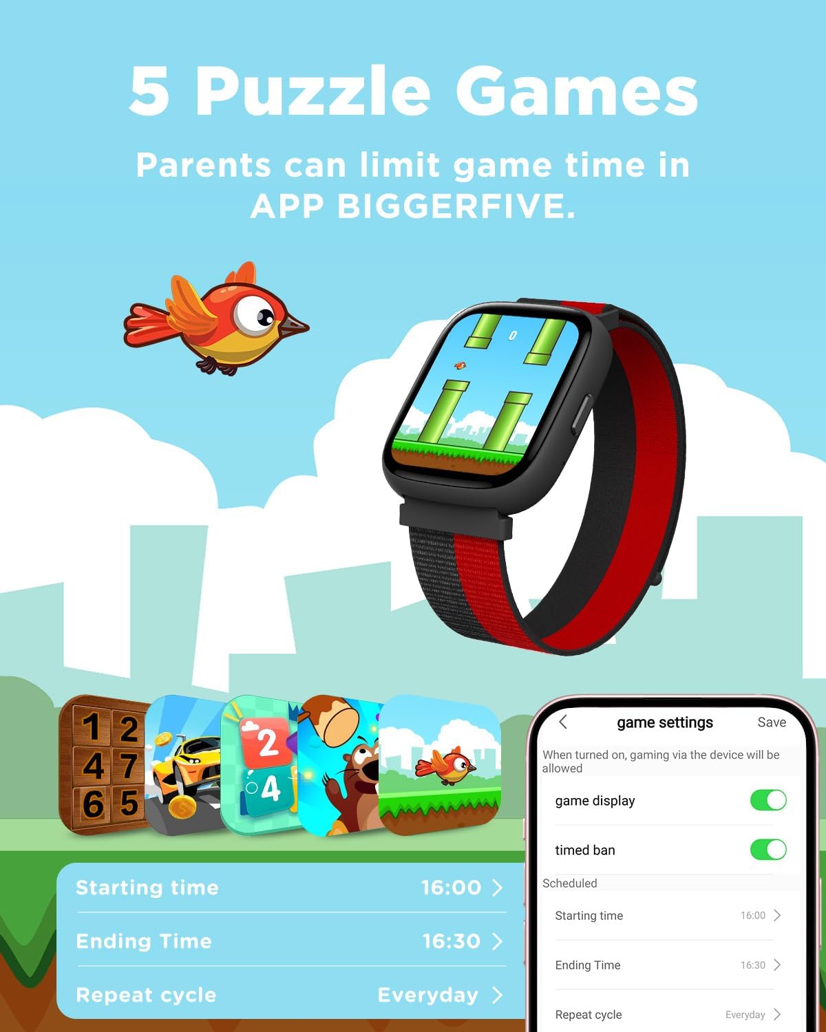 Thumbnail 5 de BIGGERFIVE BRAVE 2 1.8" Kids Fitness Watch