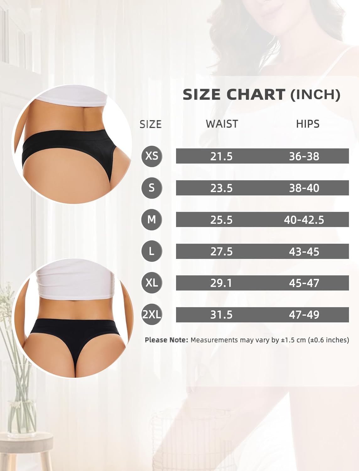 Detalle 2 de VOENXE Seamless High-Waisted Thongs for Women (5-Pack): Breathable, No VPL Comfort You Can Rely On